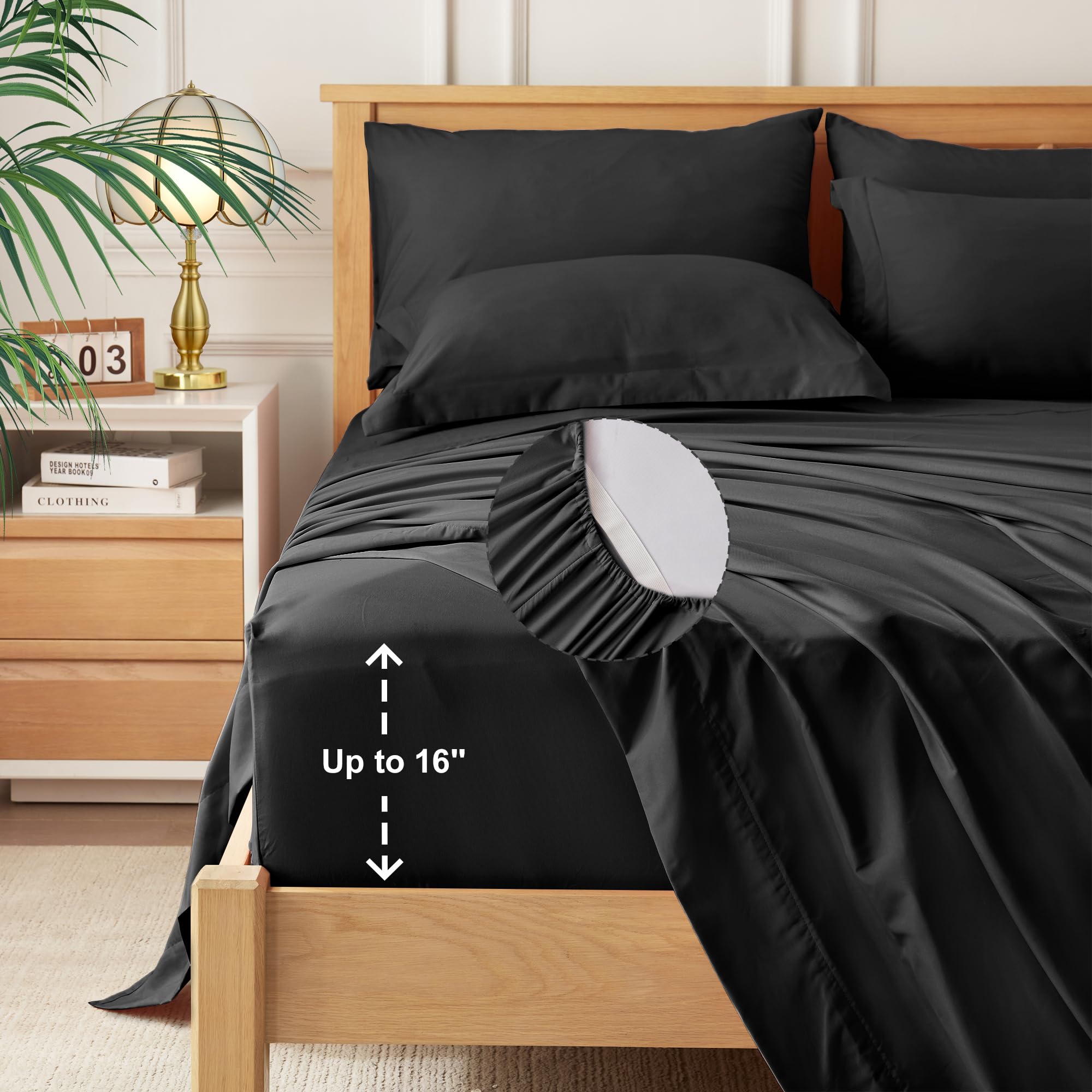 Newspin Twin Bed in a Bag - 5 Piece Black Comforter Set | Ultra Soft All Season Bedding Set Includes Comforter, Flat Sheet, Fitted Sheet & Pillowcases | Perfect for Guest Rooms, Dorms & Cozy Bedrooms