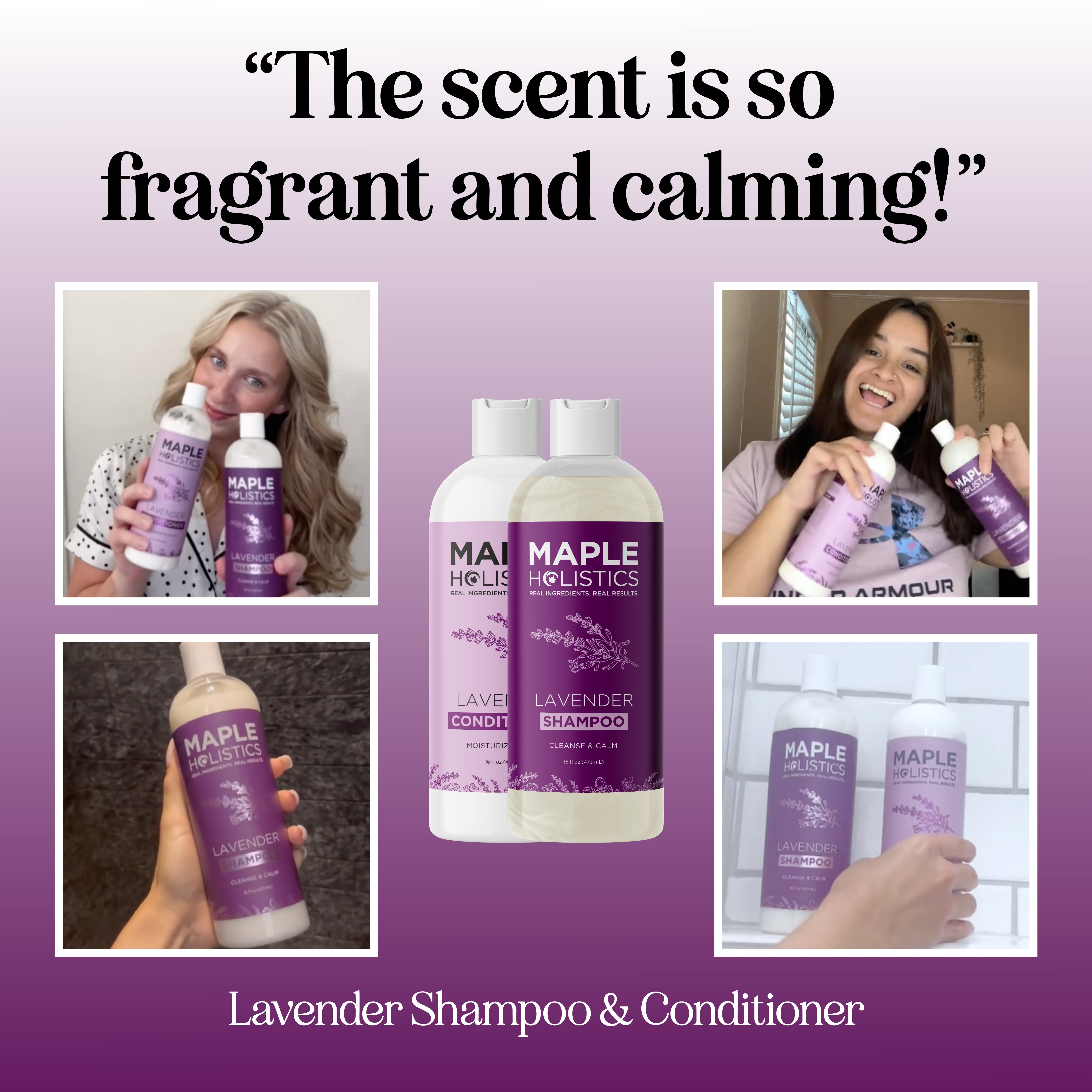 Organic Lavender Shampoo and Conditioner Set for Dry Hair - Sulfate Free, Hydrating & Soothing Hair Care Duo - Perfect for Relaxing Bath & Stress Relief