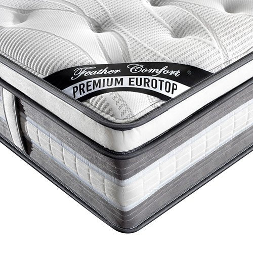 Premium Feather Comfort Plush Euro Top Pocket Spring Mattress - 34cm Thick Single Size for Ultimate Support & Pressure Relief | Perfect for Guest Rooms, Dorms & Small Spaces