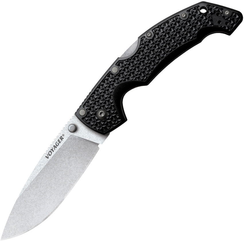 Cold Steel Large Voyager Tactical Folding Knife - Premium Stainless Steel Blade, Secure Locking Mechanism for Outdoor, Camping & Survival Use