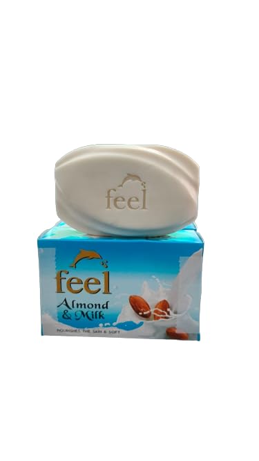 Feel India Almond & Milk Soap - Moisturizing & Fragrant Handmade Soap for Dry Skin - Perfect for Daily Bath, Spa & Gift Giving