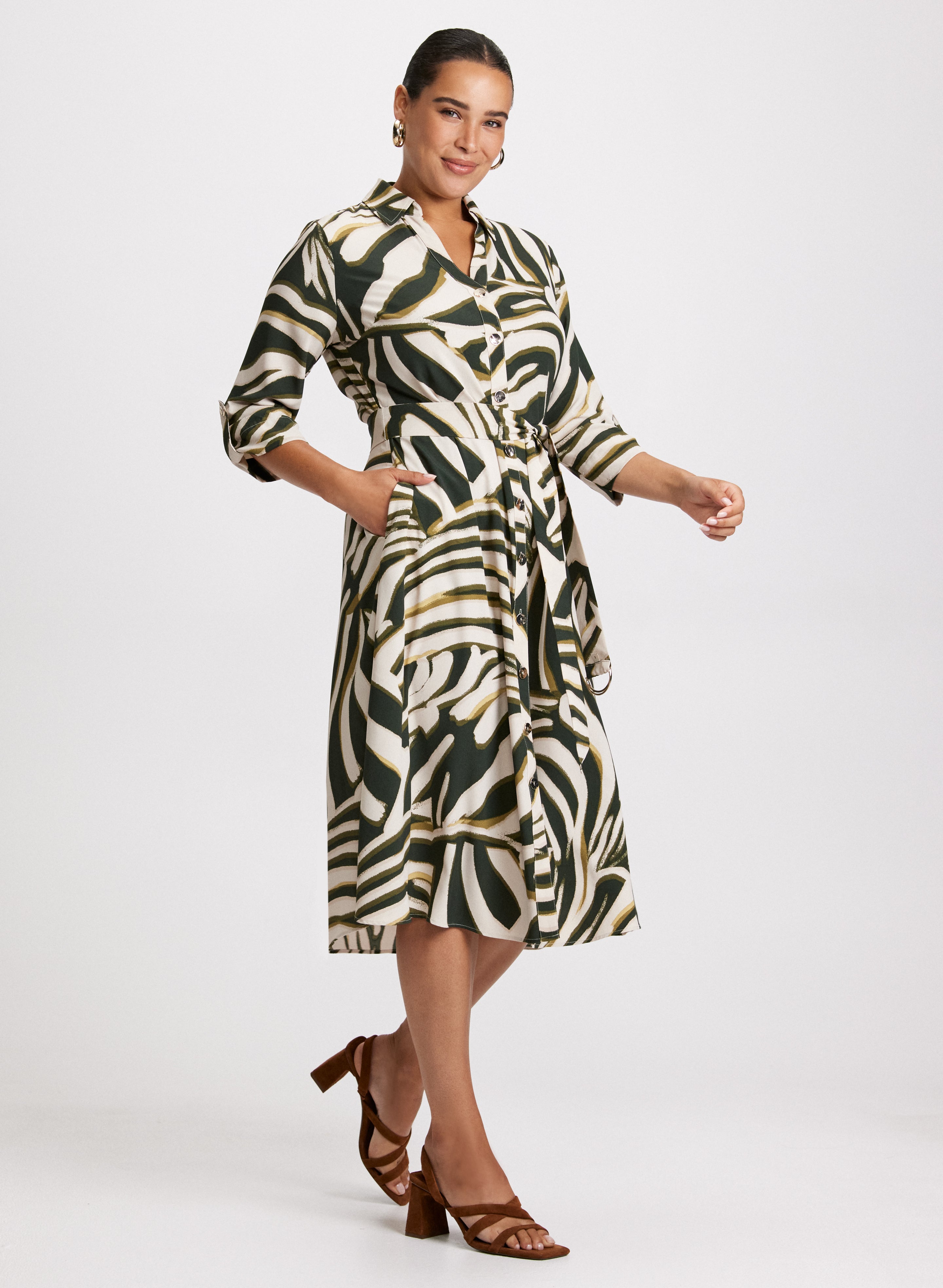 Stylish Animal Print Midi Dress for Women - Flowy Summer Casual & Party Wear - Perfect for Date Nights, Vacations & Special Occasions