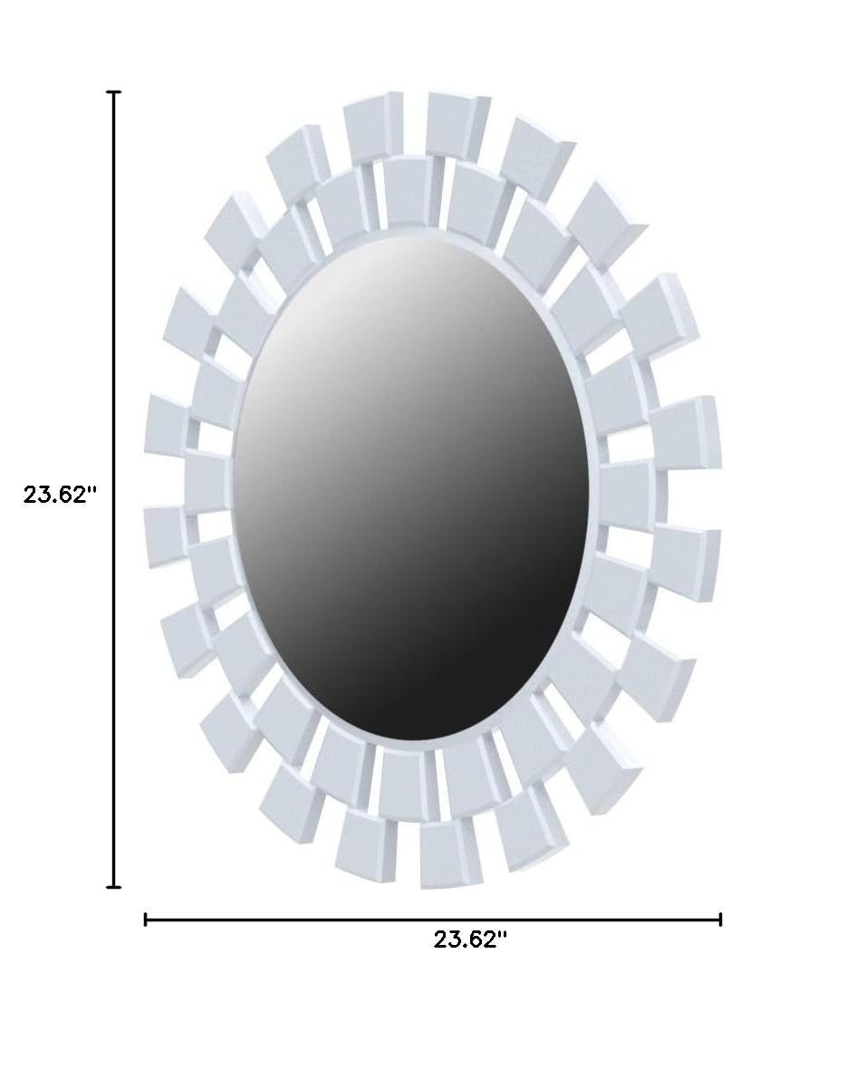 BST FURNH 24 Inch Sunburst Mirror - Round Frameless Wall Decor for Living Room, Bedroom & Bathroom | Elegant Sun Mirror for Home & Office Decoration
