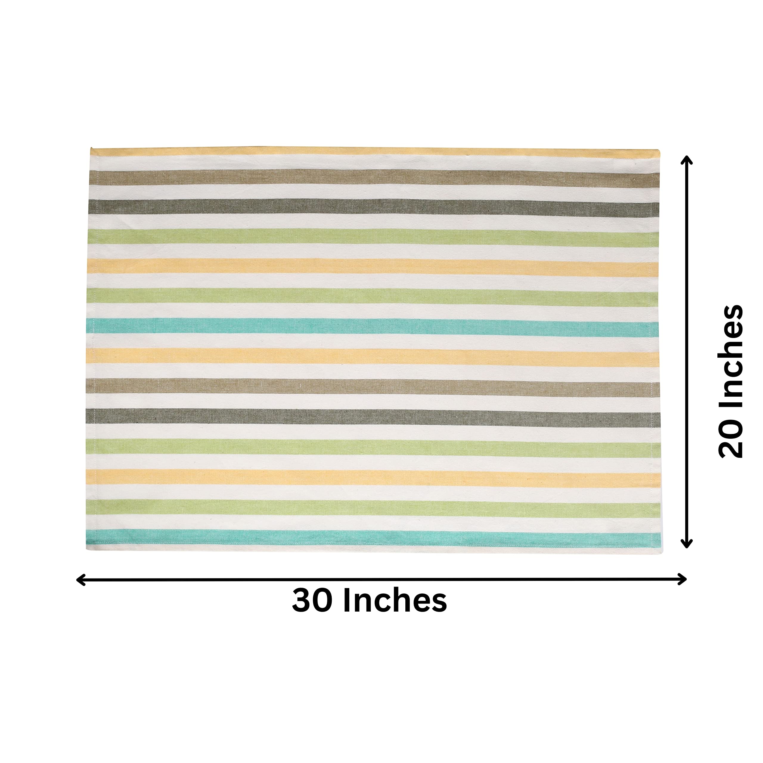 Premium Cotton Kitchen Towels Set of 6 - Super Absorbent & Soft for Cooking, Cleaning & Drying - 20x30in Striped Design