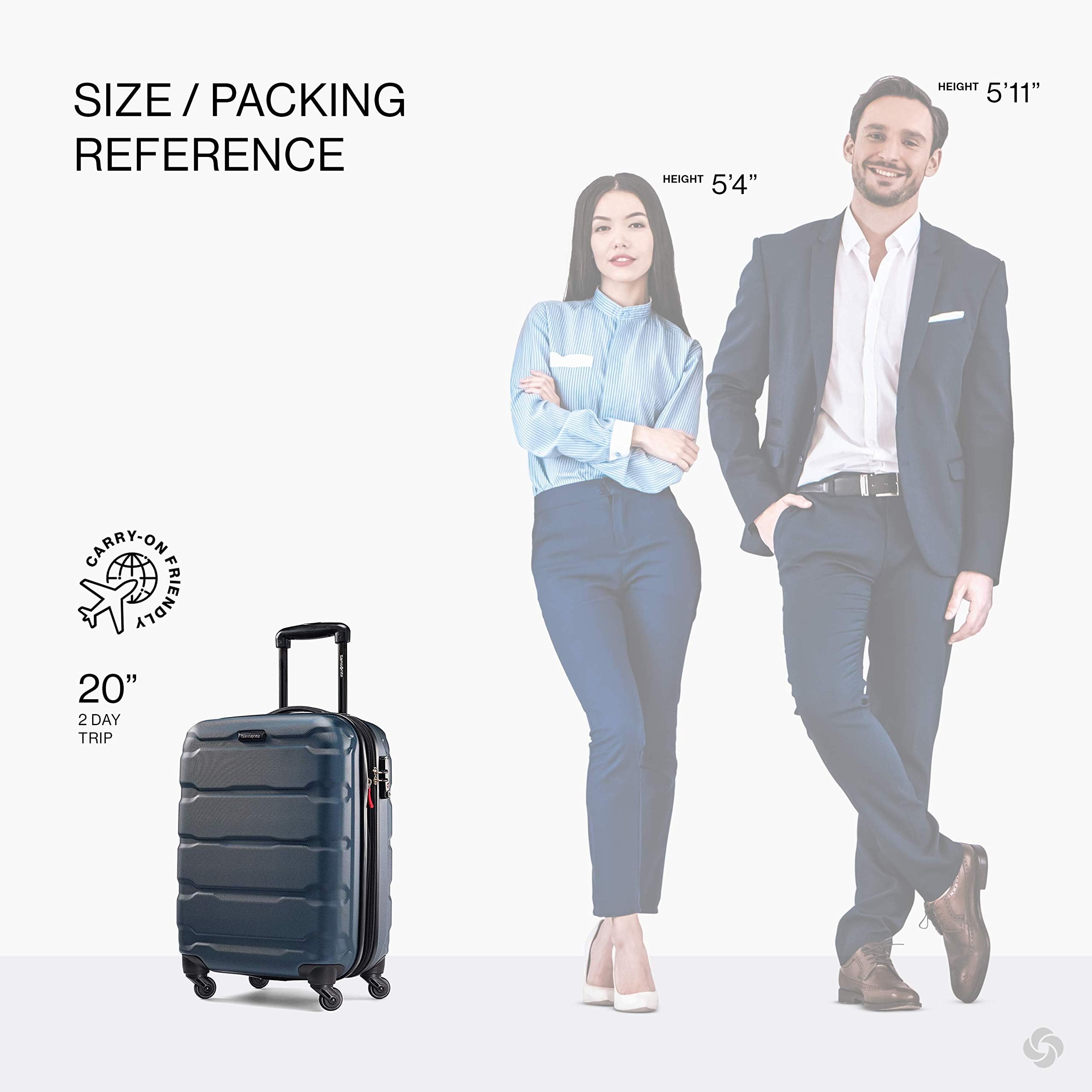 Samsonite Omni PC Hardside Expandable Luggage Set with 360° Spinner Wheels - 3-Piece (20/24/28 Inch) Teal Blue Suitcase for Travel, Business Trips & Vacations
