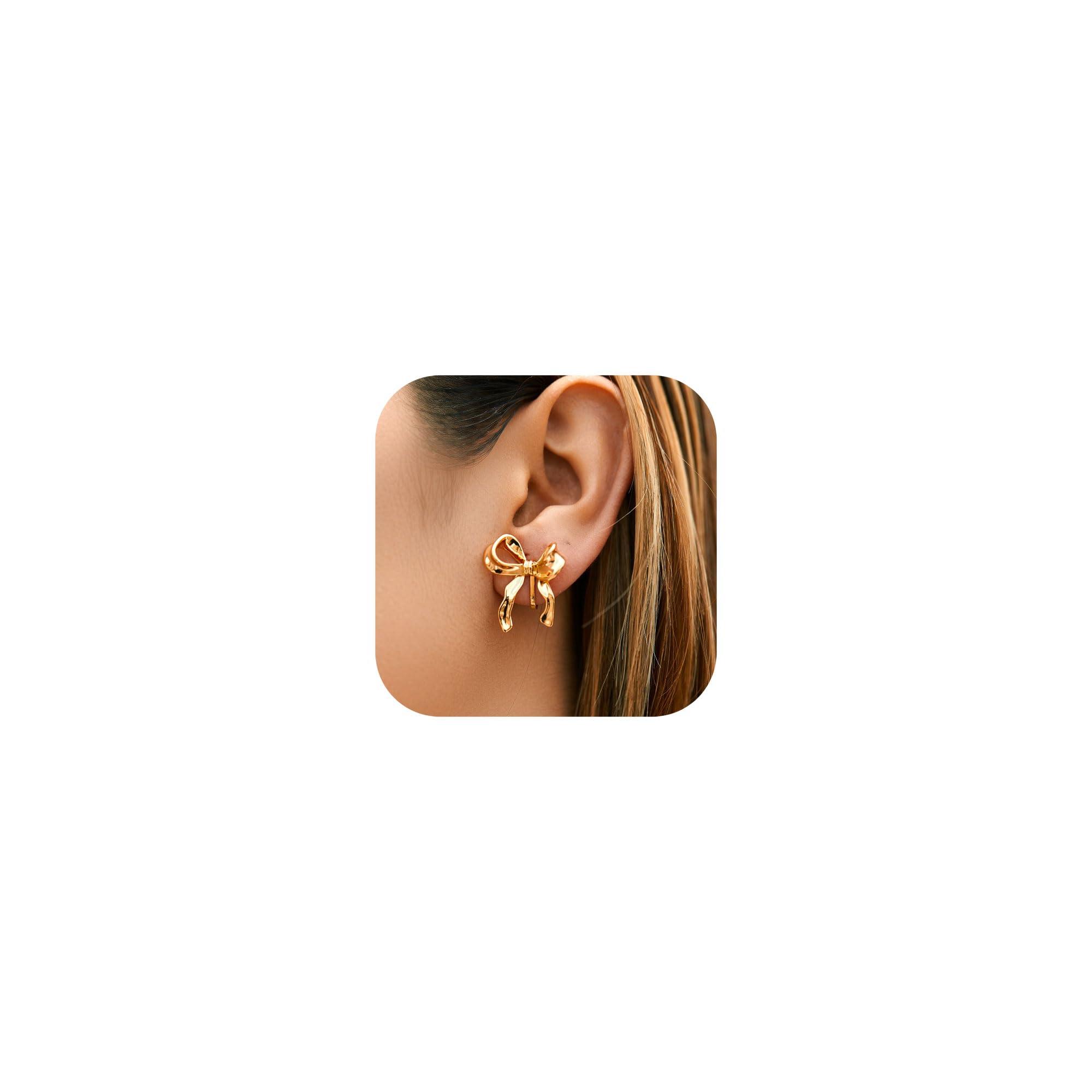 14K Gold Clip-On Earrings for Women - Non-Piercing Bow Dangle Drop Earrings with Ribbon Tassel Chain | Lightweight Fake Bow Earrings for Non-Pierced Ears | Perfect for Weddings, Parties & Everyday Wear