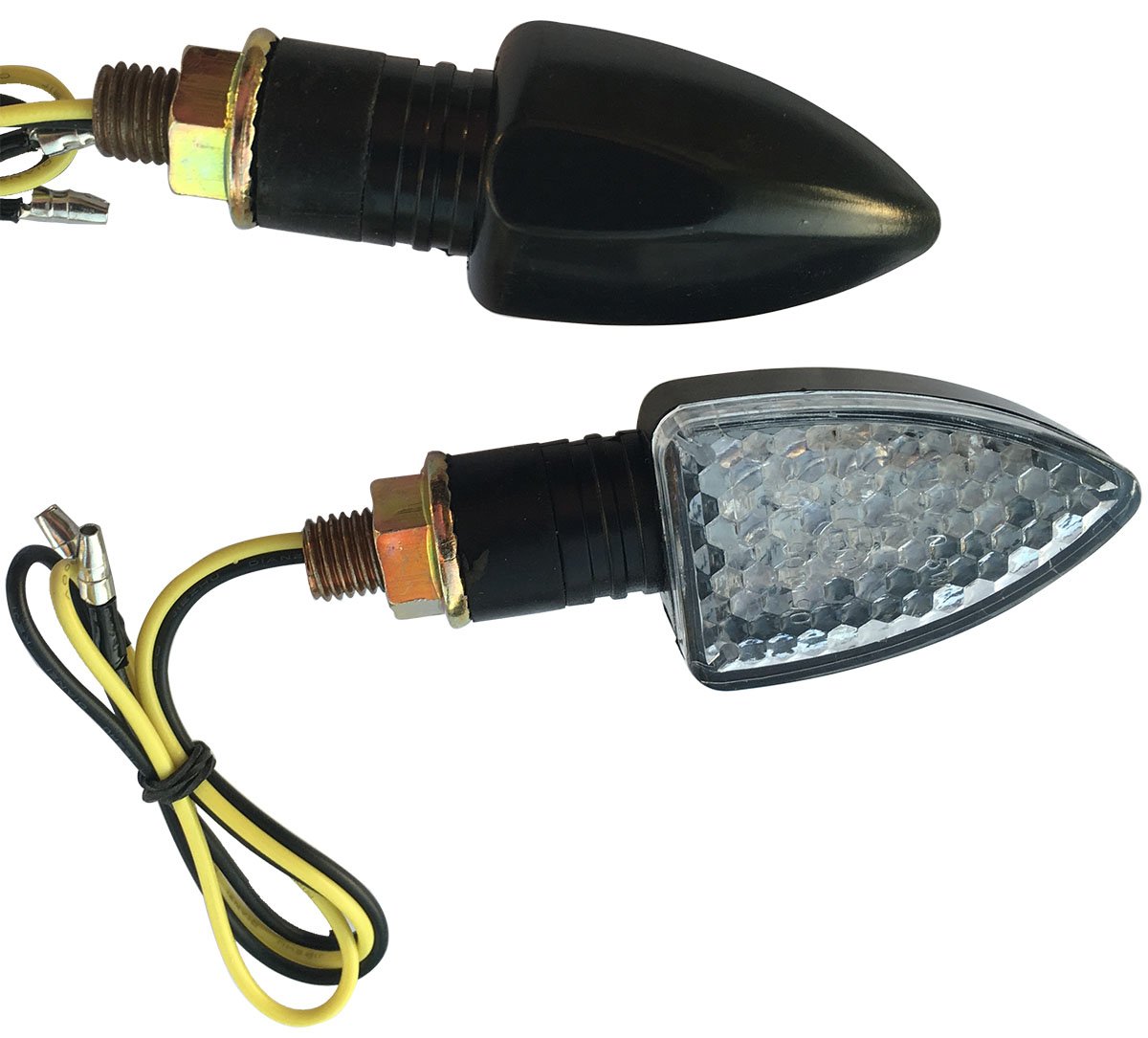 2 Pack Black LED Turn Signal Lights - Compatible with 2007 Kawasaki Ninja 650R EX650A Motorcycle - Bright Indicators & Blinkers for Enhanced Visibility - Perfect for Night Riding & Safety Upgrades