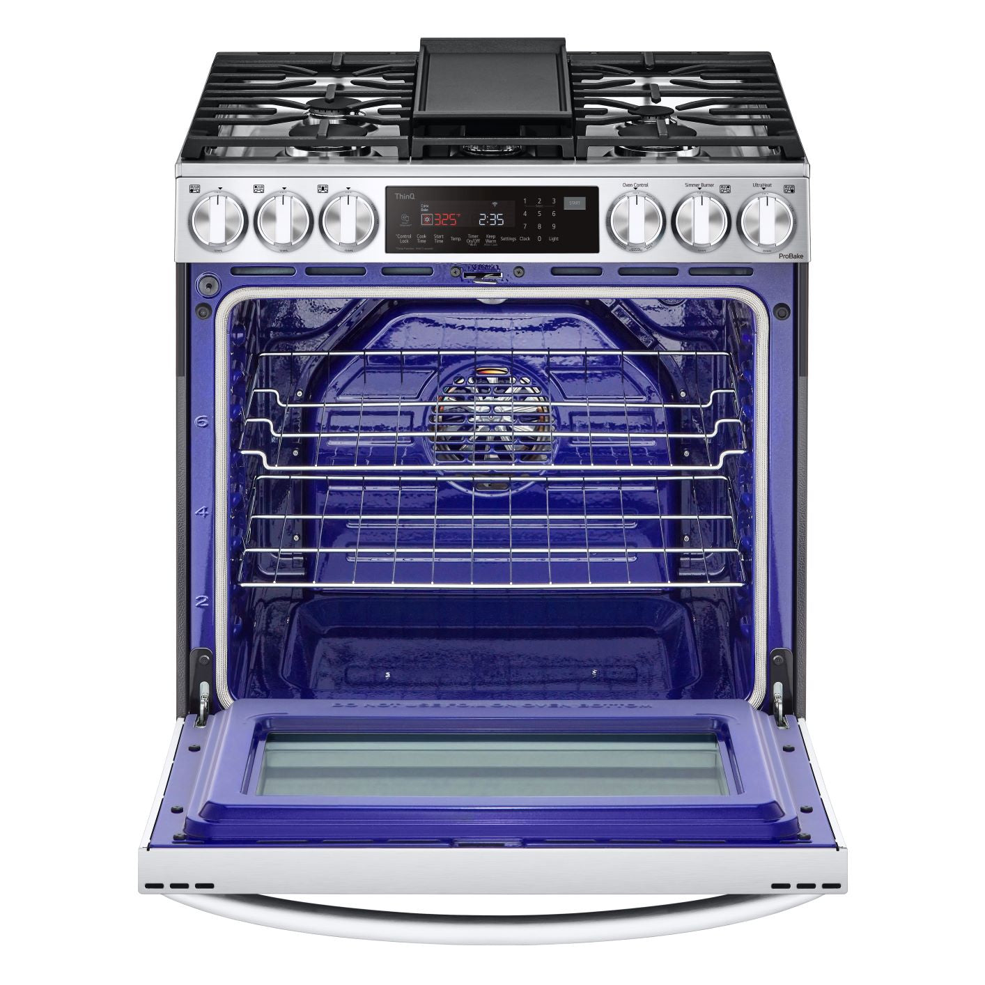 LG LSGL6335F 6.3 Cu.Ft Smart Wi-Fi Enabled Slide-In Gas Range with ProBake Convection, InstaView™ Window, Air Fry & Smudge-Resistant Stainless Steel - Perfect for Modern Kitchens & Home Chefs