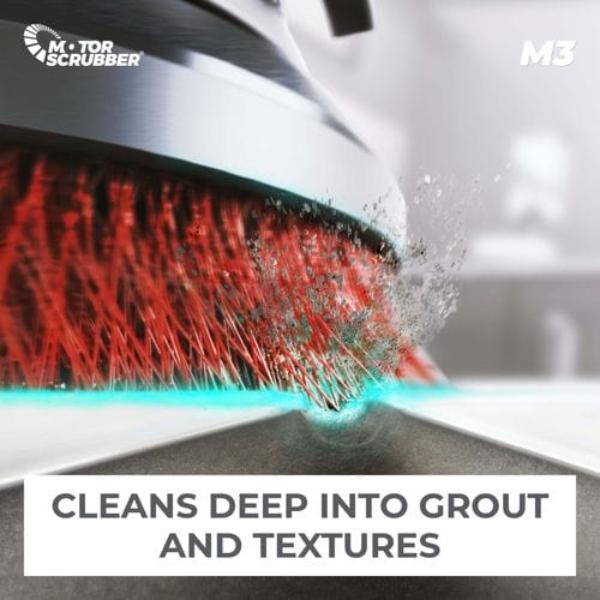 M3 MotorScrubber Cordless Powerful Lightweight Floor Scrubber - Heavy Duty Cleaning for Hardwood, Tile & Vinyl Floors - Perfect for Home, Office & Commercial Use