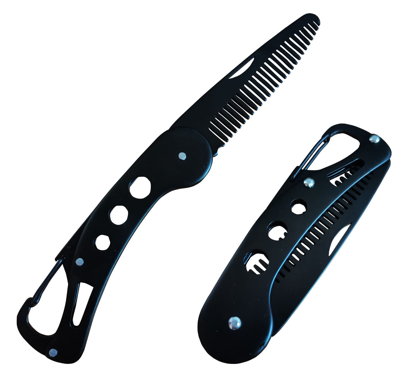Stainless Steel Folding Beard Comb for Men - Portable Pocket & Wallet Size Travel Comb - Perfect for Grooming, Travel, and On-the-Go Styling