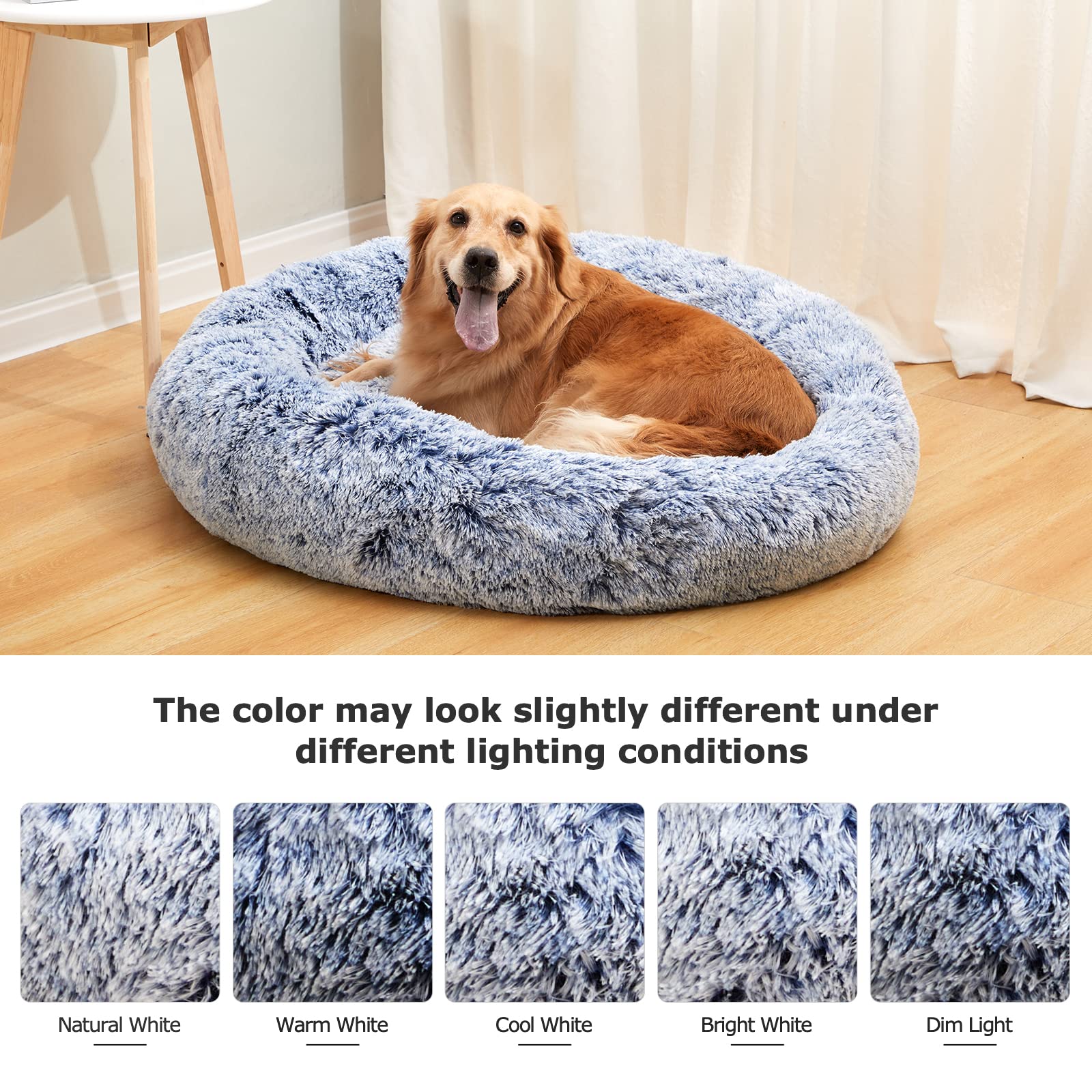 **Calming Donut Dog Bed for Large Dogs - 36