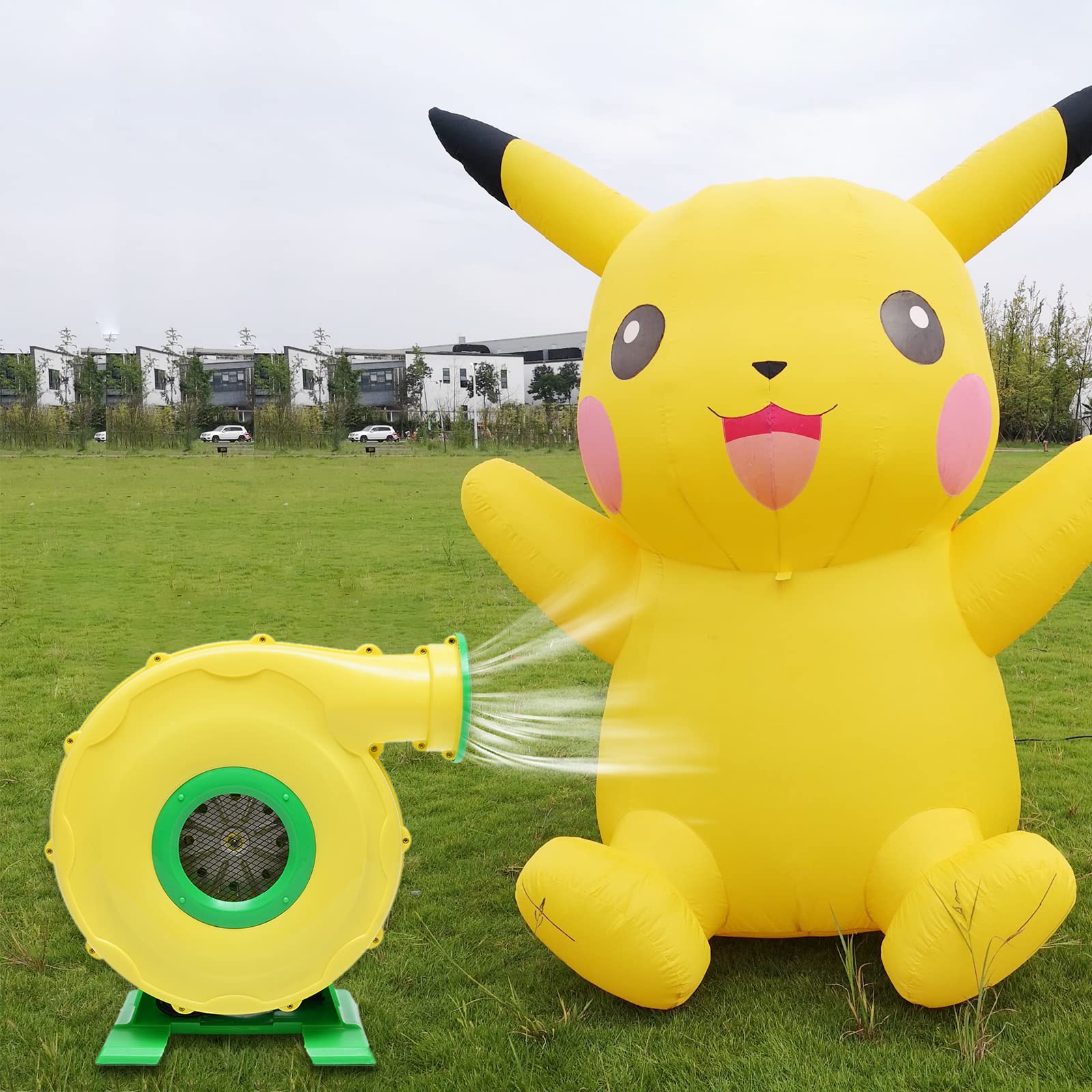 450W Powerful Commercial Air Blower - 1.5HP High Performance Bounce House Blower for Inflatables (Jumper, Bouncy Castle, Slides, Cash Cube) | Durable Green Outdoor Inflatable Blower Machine for Parties, Events & Amusement Parks