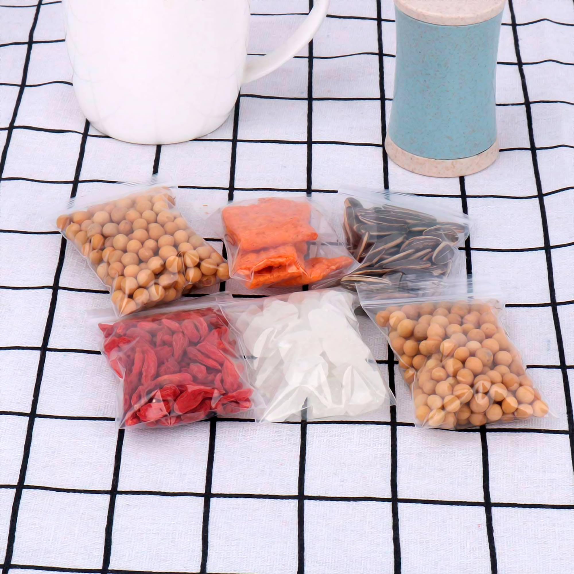 1000 Pack 8x8 Inch Clear Reclosable Plastic Zipper Bags - 2 Mil Thick Waterproof Resealable Poly Bags for Storage, Organizing Jewelry, Pills, Weed, Samples & Small Items - Perfect for Home, Office & Travel Use