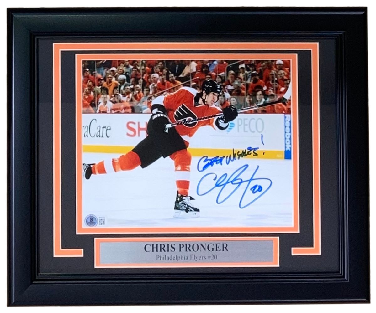 Authentic Chris Pronger Autographed 8x10 Philadelphia Flyers Framed Photo - Perfect for Hockey Memorabilia Collectors & Sports Fans Decor