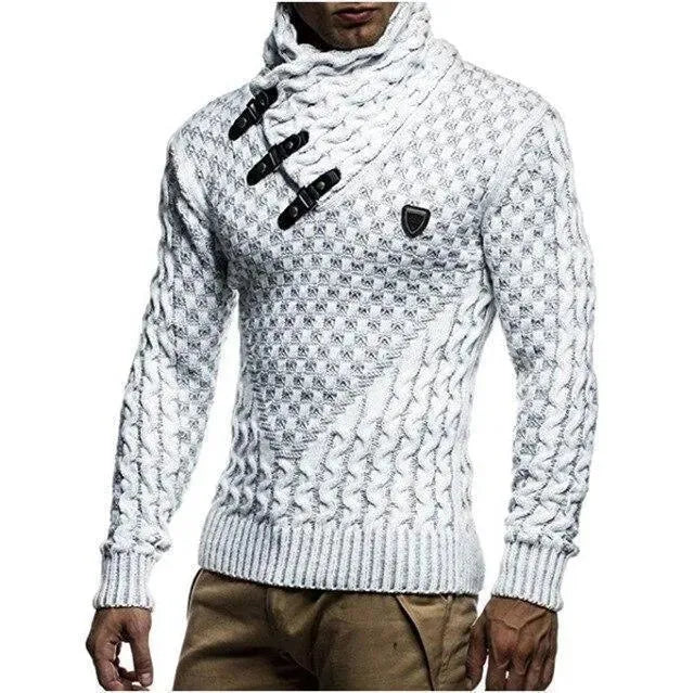 Premium Men's Turtleneck Sweater - Soft Winter Knit Pullover for Business Casual & Outdoor Activities