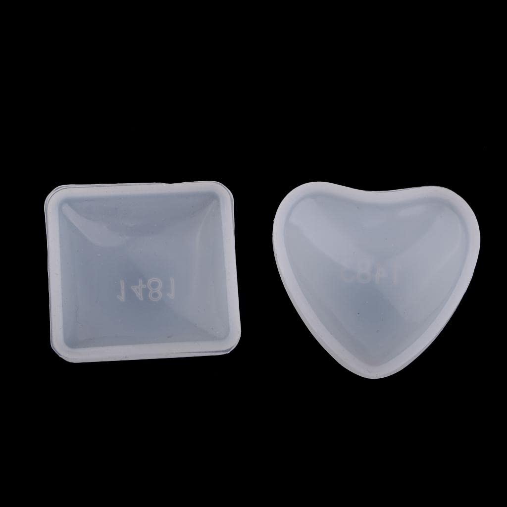 Enakshi 2-Piece Square Heart Silicone Mold for Resin Jewelry Making - DIY Cabochon Pendant Molds - Craft Supplies for Earrings, Necklaces & Keychains - Perfect for Resin Art, DIY Gifts & Home Decor Projects