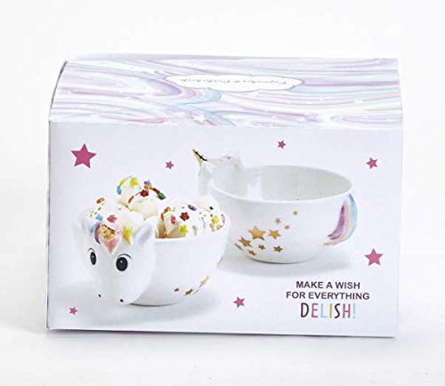 Hand-Painted Unicorn Ceramic Bowl for Ice Cream, Soup & Cereal - Perfect for Kids' Parties, Breakfast & Dessert Serving