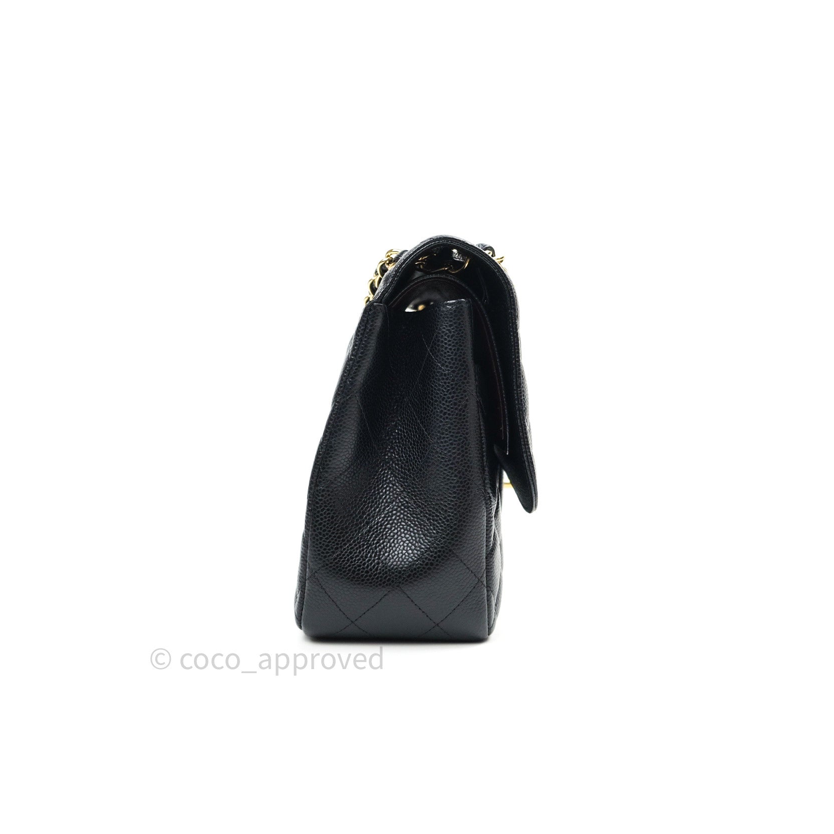 Chanel Classic Jumbo Double Flap Bag in Black Caviar Leather with Gold Hardware - Luxury Designer Handbag for Women, Perfect for Evening Events & Special Occasions