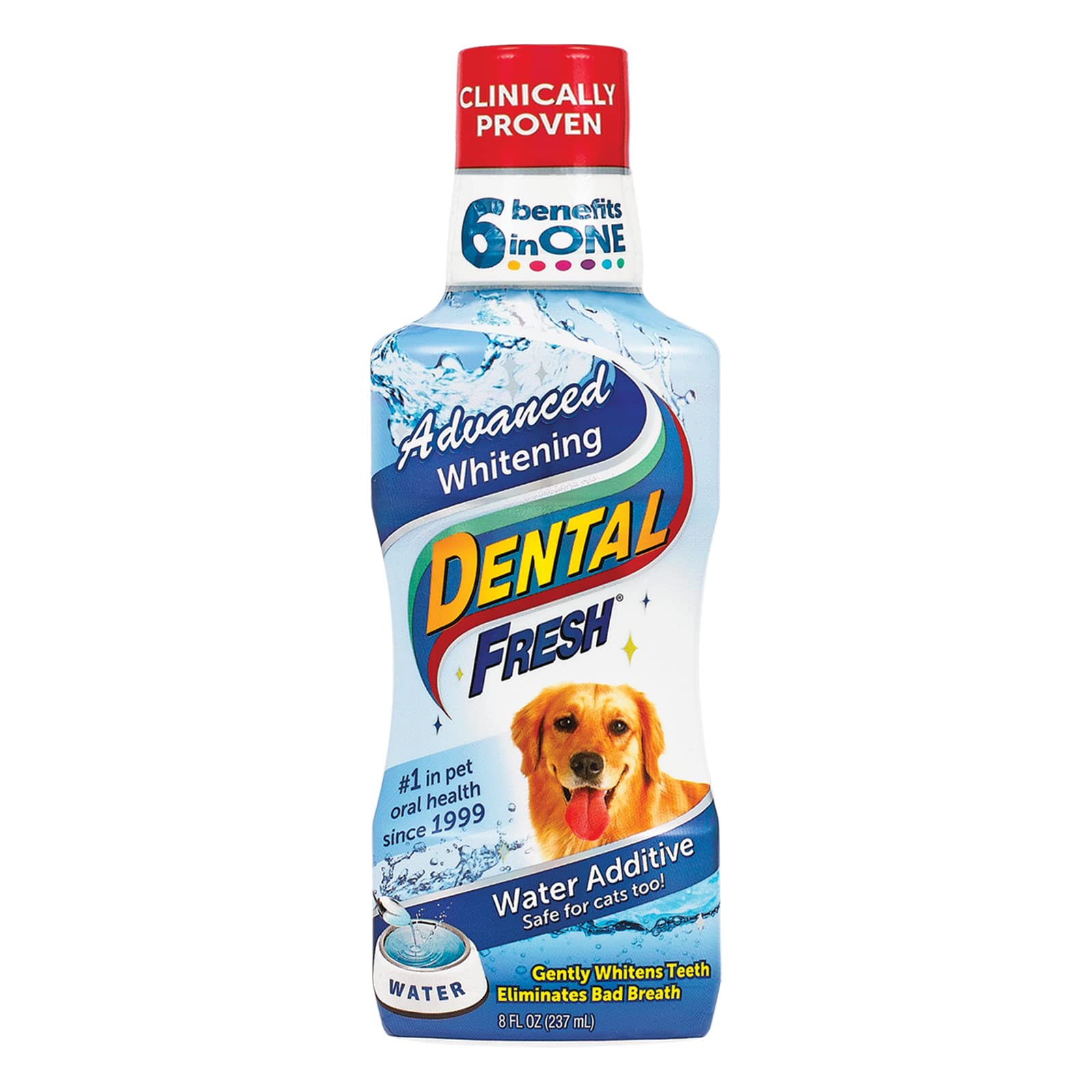 Advanced Dog Teeth Whitening Water Additive - Dental Fresh Formula Reduces Stains, Eliminates Bad Breath & Improves Oral Health for Dogs | Perfect for Daily Water Bowl Use & Dental Care Routine