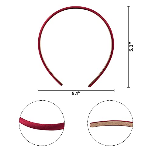 Belicia Satin Headbands for Women & Girls - Non-Slip Plastic Hair Bands (6-Pack) - Fashion Hair Accessories for Teens, Bangs Holder, Yoga, Makeup & Washing Face