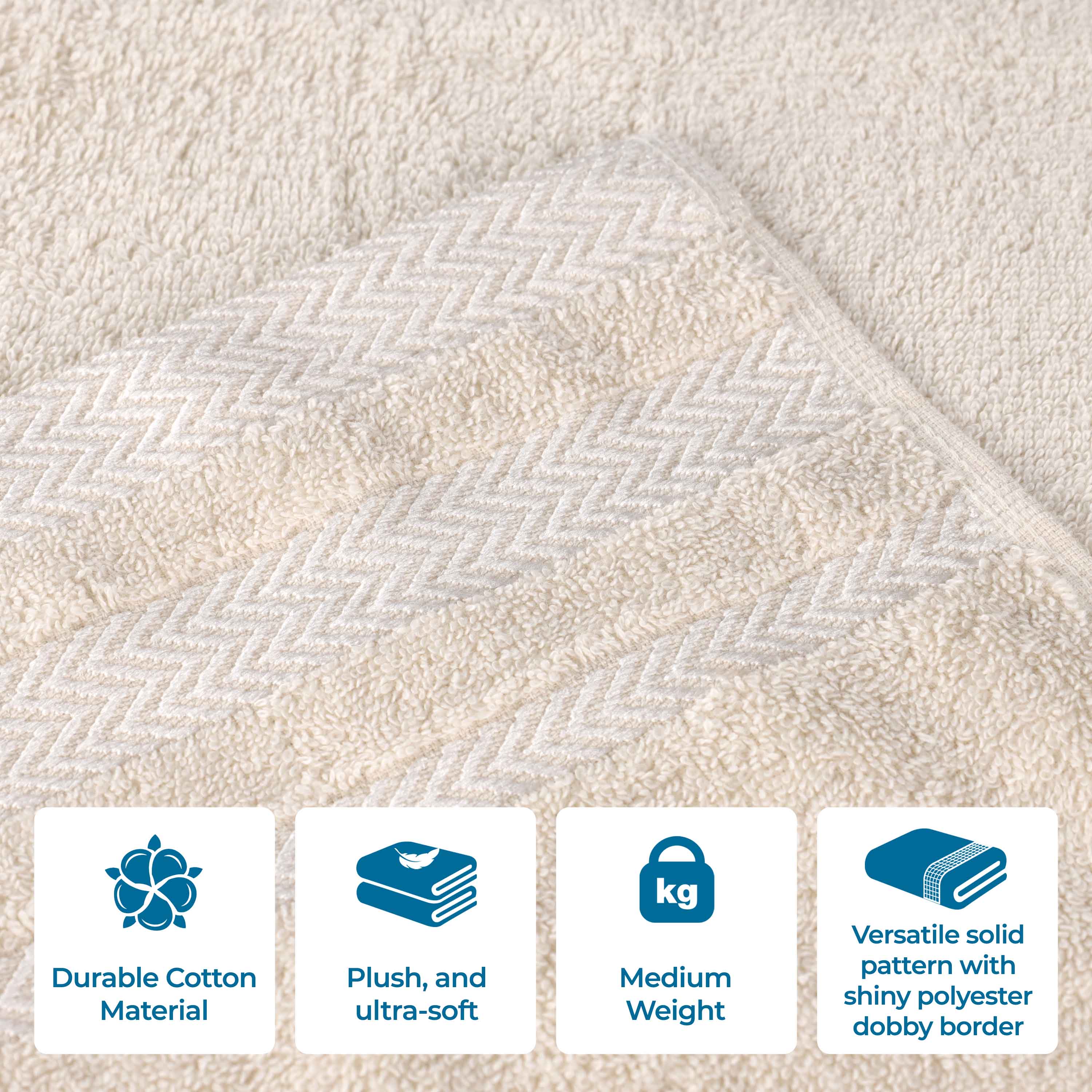 Premium 12-Pack Medium Weight Cotton Face Towels & Washcloths – Soft, Absorbent for Skincare, Makeup Removal, and Bathing
