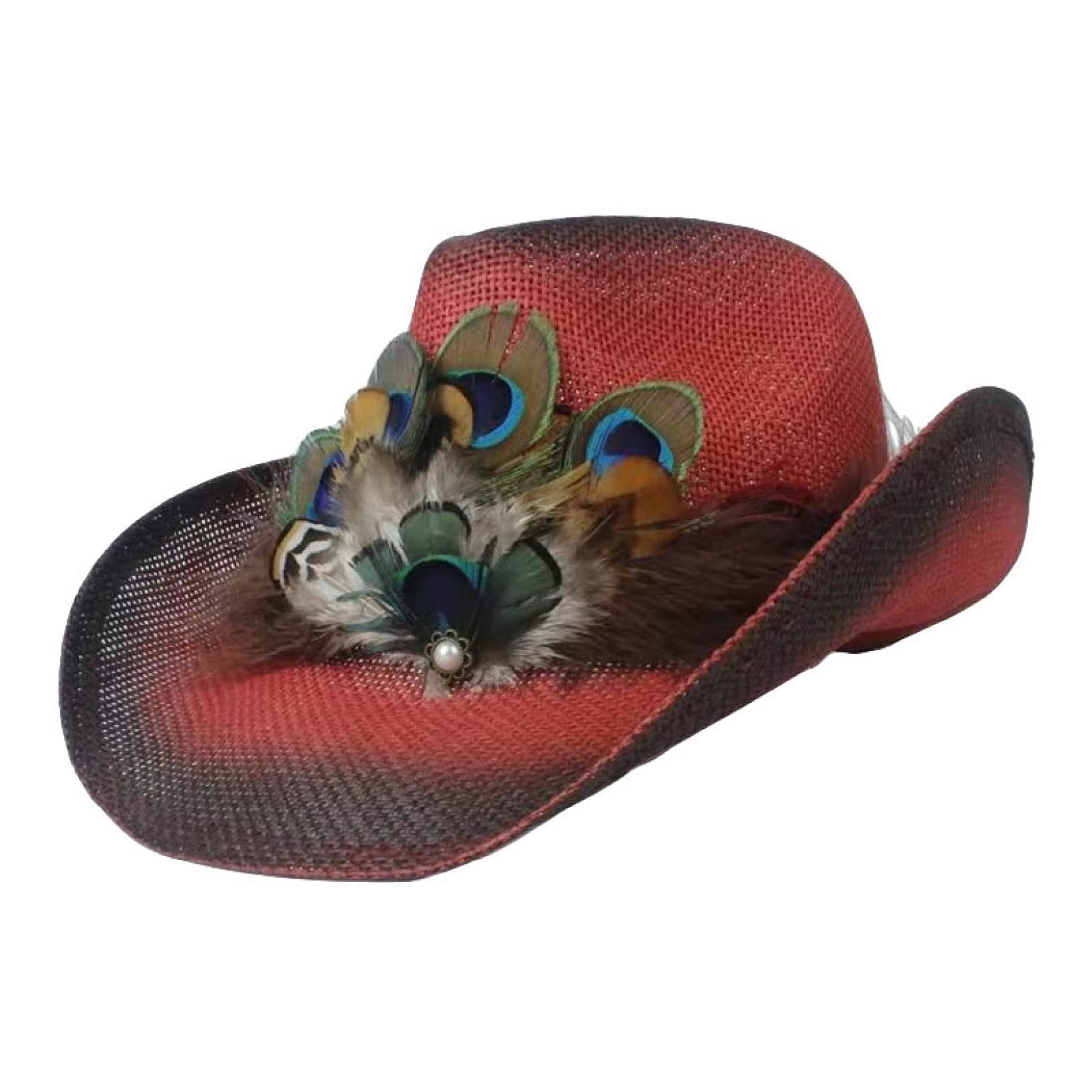 Handmade Straw Western Cowboy Hat with Flower Embroidery - Summer Sun Hat for Women, Beach Travel Hat, Seaside Vacation Accessory - Perfect for Outdoor Activities, Music Festivals, and Tropical Getaways