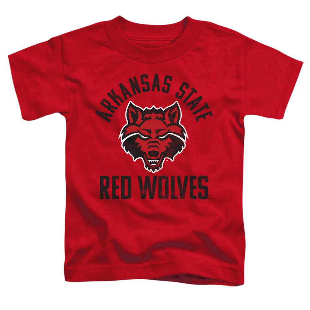 Official Red Wolves Logo Unisex Toddler T-Shirt - Soft Cotton Kids Tee for Boys & Girls (Red, Size 3) - Perfect for Playdates, School, and Family Outings