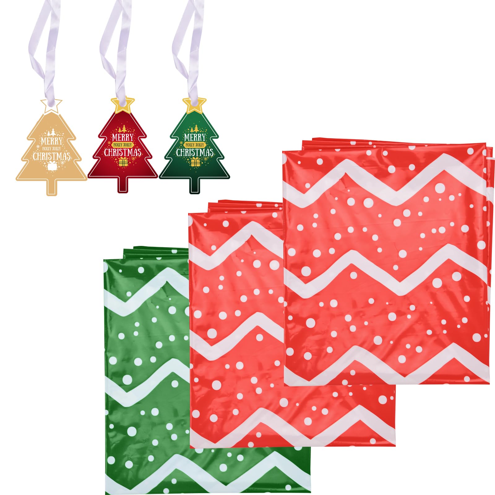 Extra Large Christmas Gift Bags 44x36 Inches - 3 Pack Jumbo Holiday Present Wrapping Bags for Bikes, Toys & Big Gifts | Santa Themed Xmas Bags | Durable Plastic Gift Bags for Christmas, Birthday & Special Occasions | Perfect for Wrapping Kids Bicycles, Large Toys & Holiday Presents
