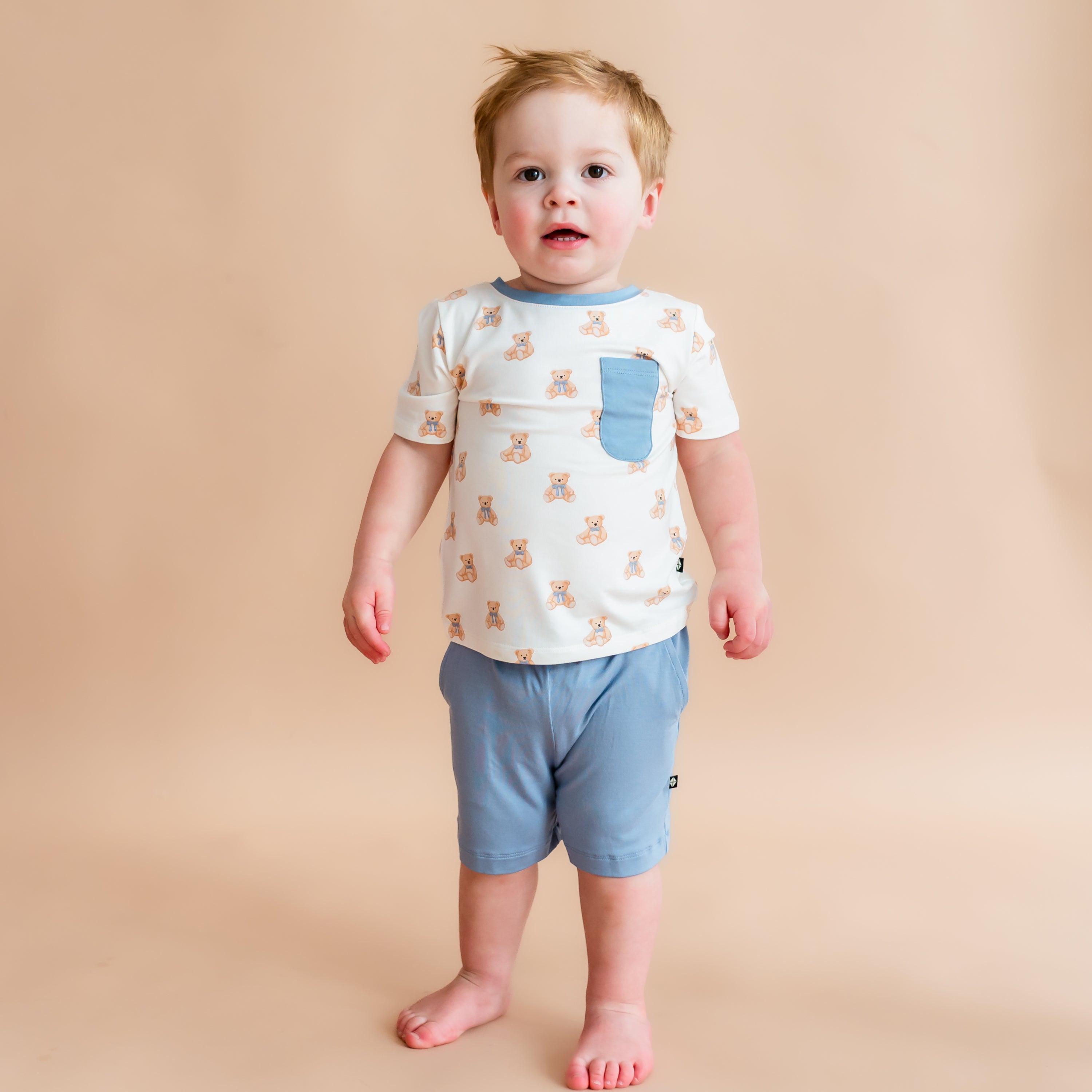 Soft Teddy Bear Crew Neck Tee for Toddlers - Comfortable Cotton Baby Shirt for Playtime & Everyday Wear