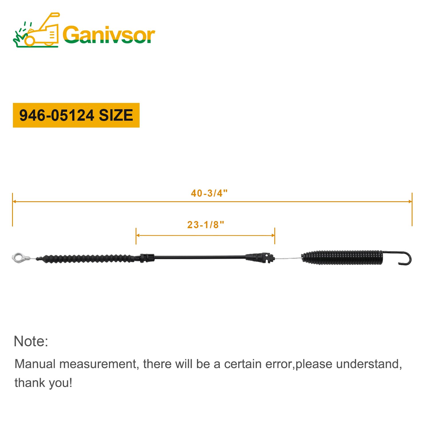 Ganivsor Deck Engagement Cable 946-05124A Replacement for MTD Craftsman Huskee Murray 746-05124A 746-05124 946-05124 - Compatible with Lawn Mowers & Riding Tractors - Perfect for Mowing Large Yards & Landscaping Maintenance