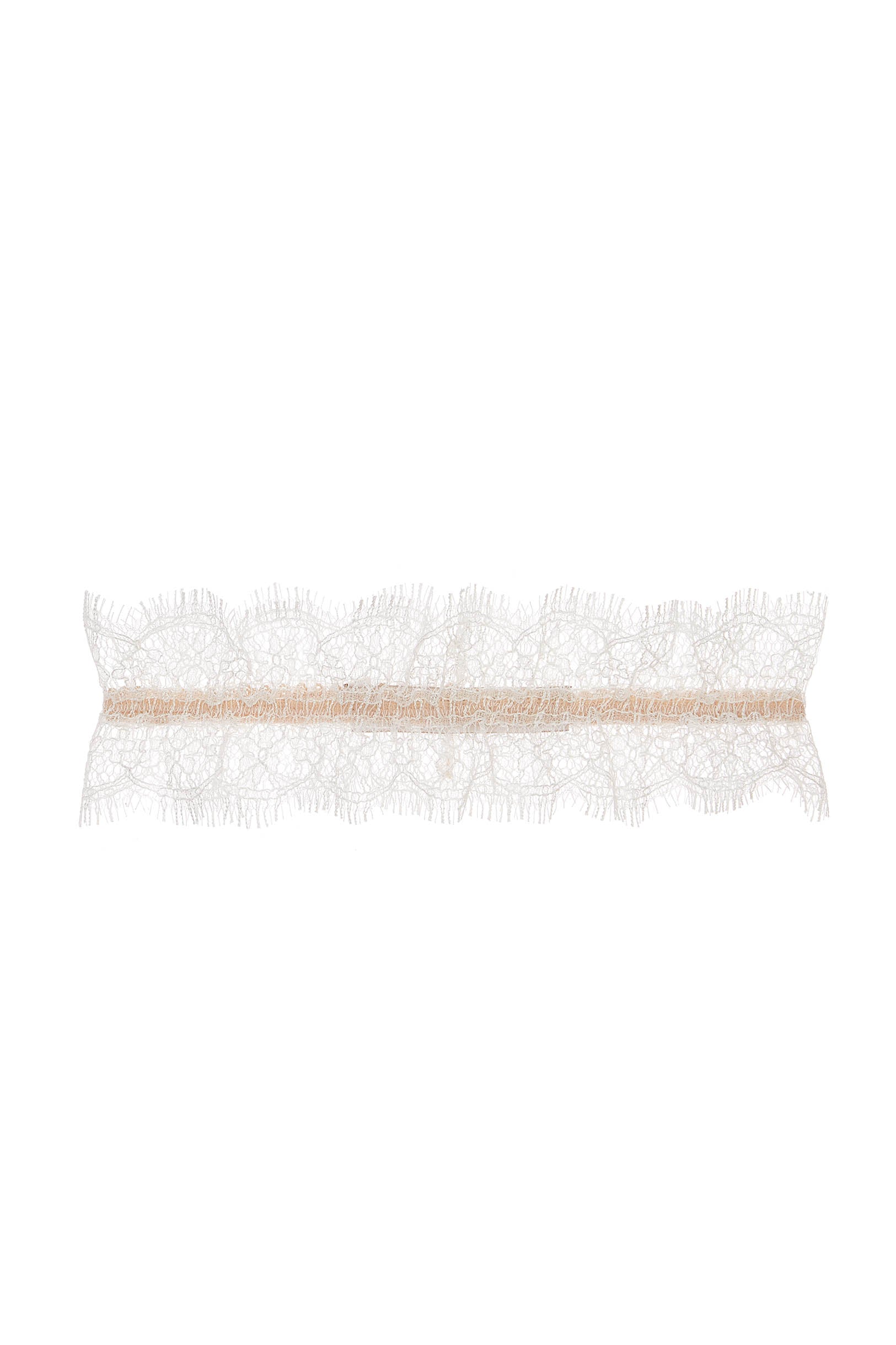 Flora French Lace Garter in Blushing Ivory - Elegant Bridal Accessory for Weddings & Romantic Occasions