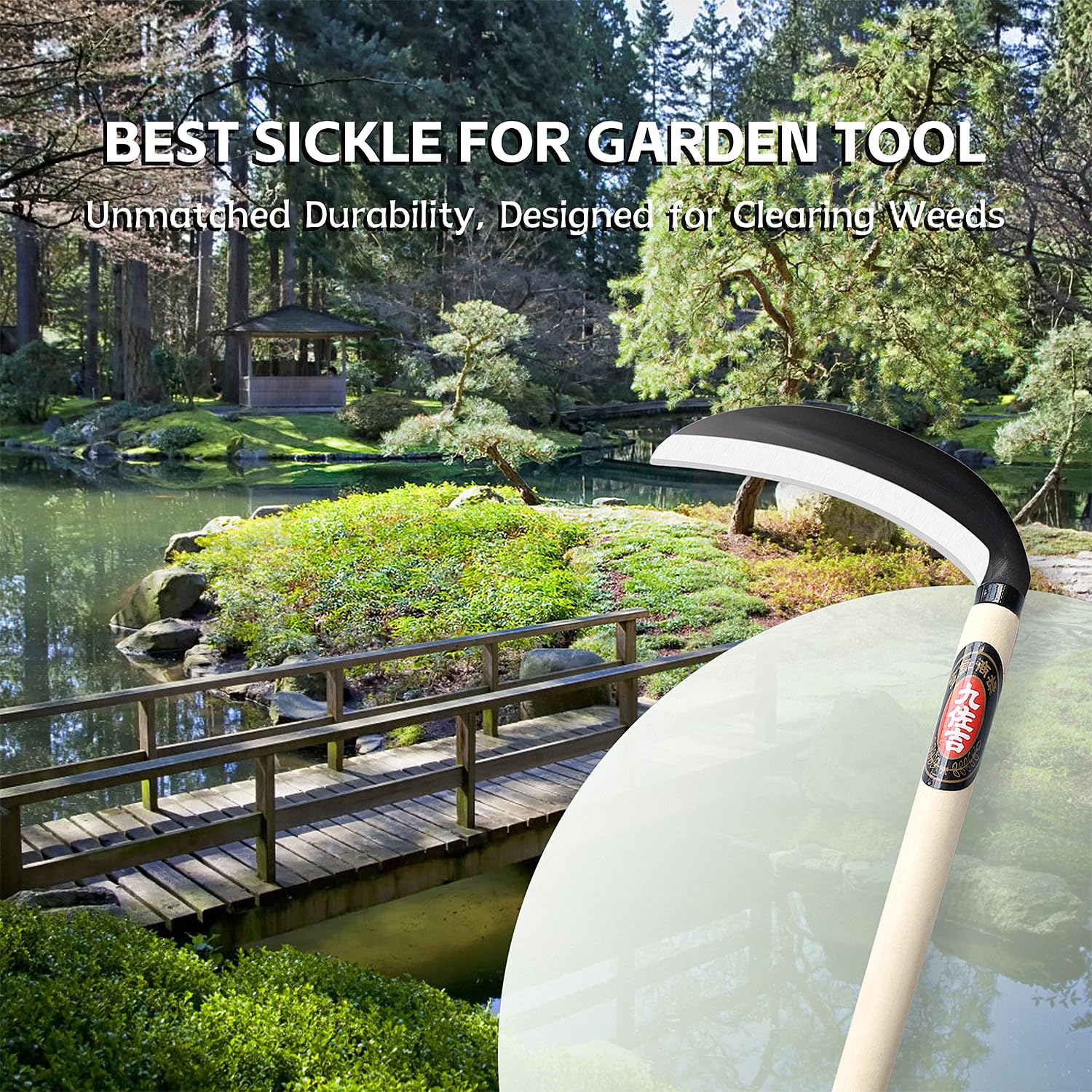 Japanese Weeding Sickle - Manual Hand Weeder Tool for Garden & Farm, Sharp Grass Cutter for Efficient Gardening & Landscaping | Perfect for Weed Removal, Lawn Care & Agricultural Work