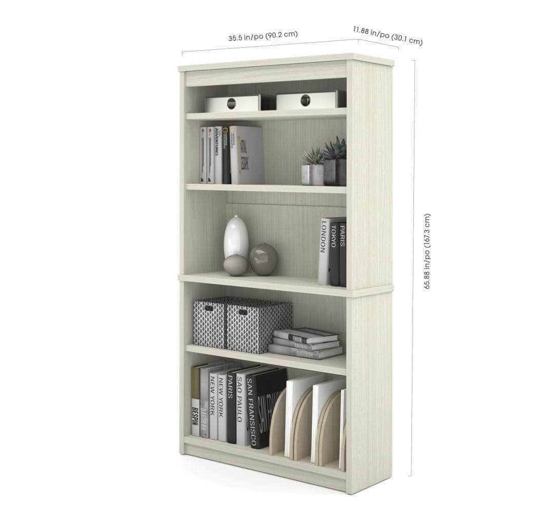 Logan U-Shaped Office Desk with Hutch, Lateral File Cabinet & Bookcase - Perfect for Home Office, Study & Workspace Organization