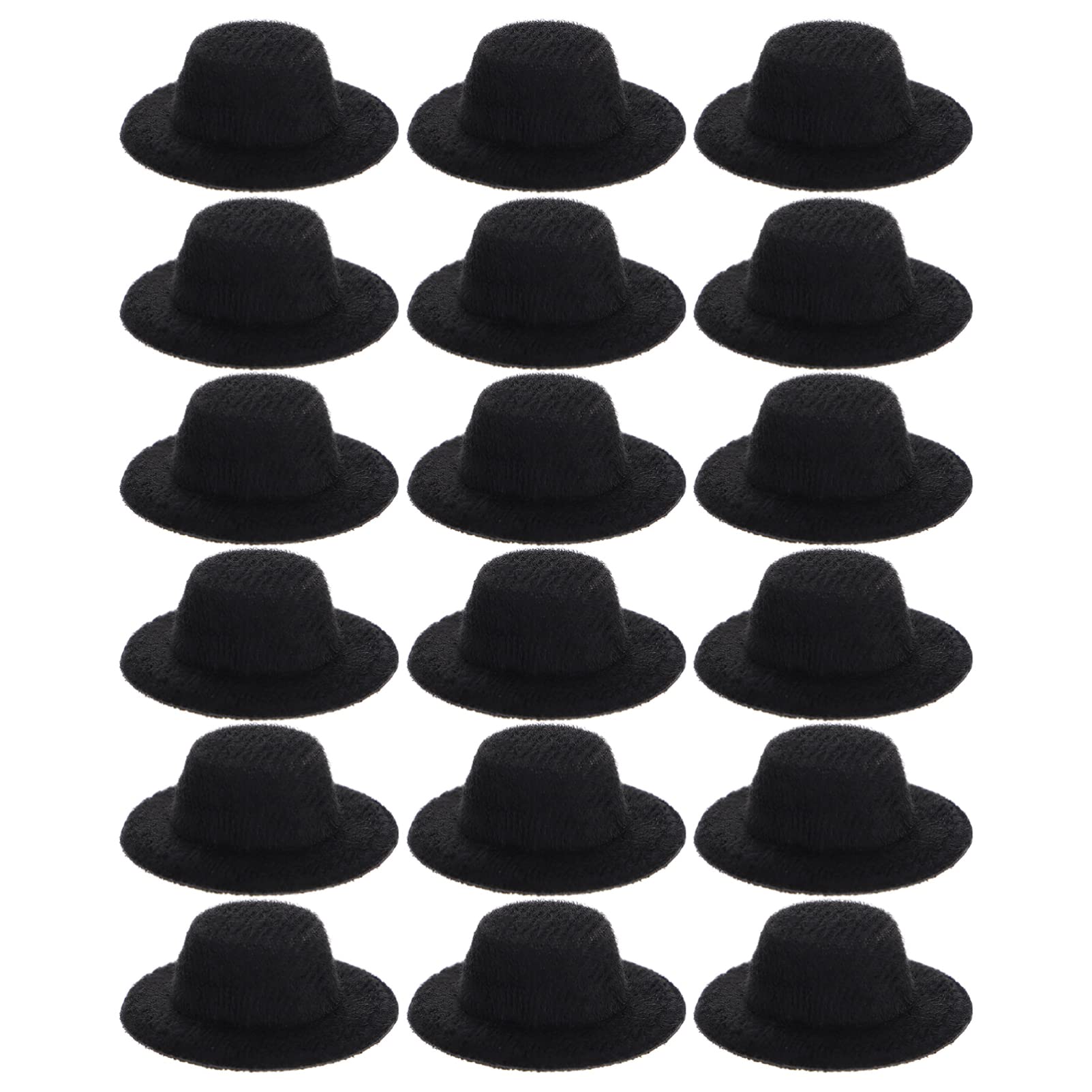 20-Pack Mini Black Formal Hats for Dolls - 4cm/1.57