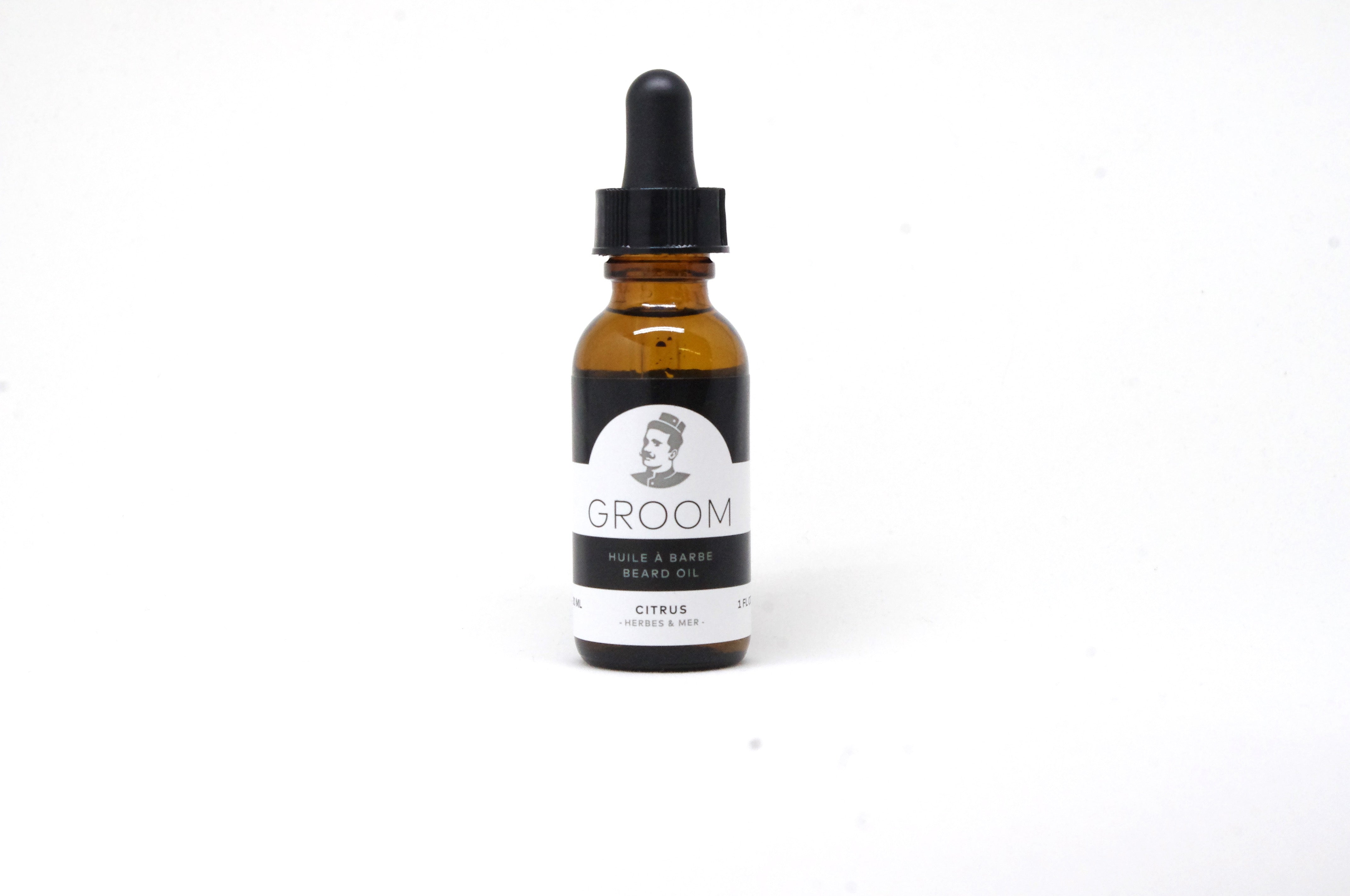 Les Industries Groom Beard Oil - Citrus Scented Natural Beard Care for Men - Softens & Conditions Facial Hair - Perfect for Daily Grooming & Styling