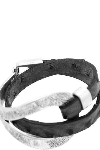Hammered Double Wrap Leather Loop Bracelet for Women - Handmade Adjustable Boho Bracelet for Everyday Wear & Gift Giving