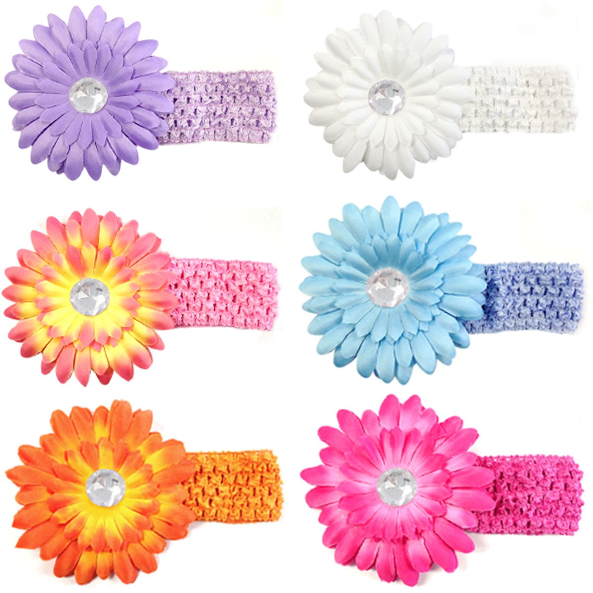 12-Piece Daisy Flower Baby Hair Clips & Headbands Set - Cute Floral Hair Accessories for Girls, Infants, Toddlers - Perfect for Parties, Photoshoots, and Everyday Wear