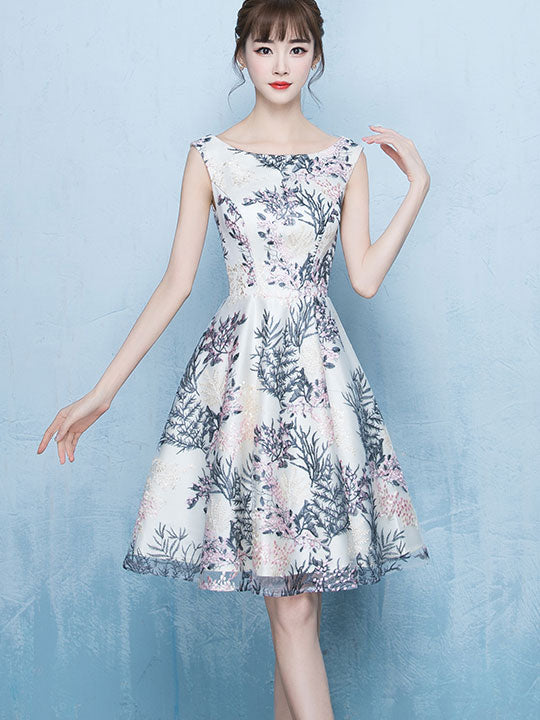 Elegant Embroidered Floral Fit & Flare Party Dress for Women | Summer Cocktail & Wedding Guest Dress | Perfect for Evening Parties, Bridal Showers & Special Occasions