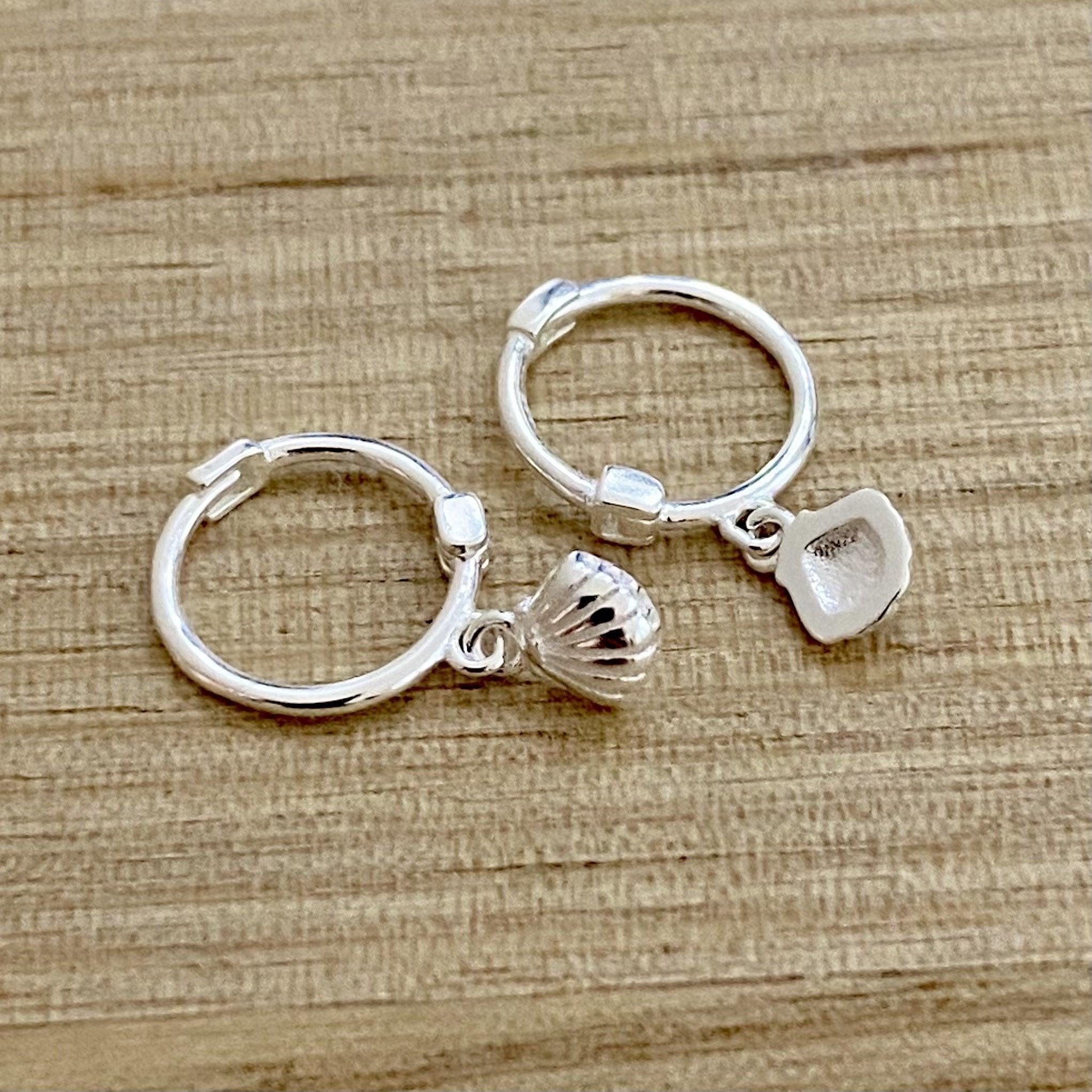 Laihas Mini Sea Shell Hoop Earrings - Dainty Beach Jewelry for Women, Boho Summer Accessories | Perfect for Vacation, Beach Party & Casual Wear
