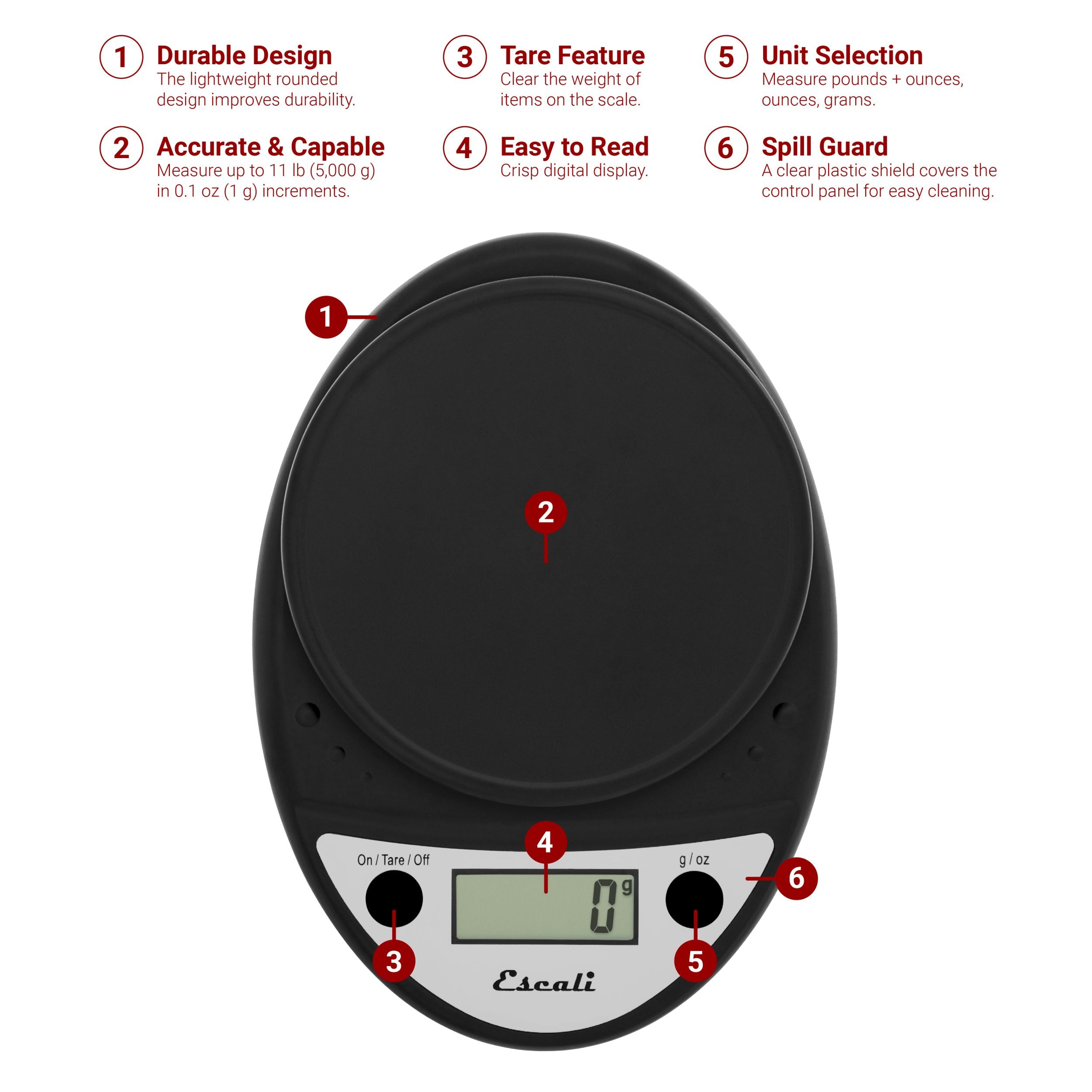 Primo Digital Scale - High Precision Kitchen & Postal Scale for Cooking, Baking, Shipping | Perfect for Home, Office & Commercial Use