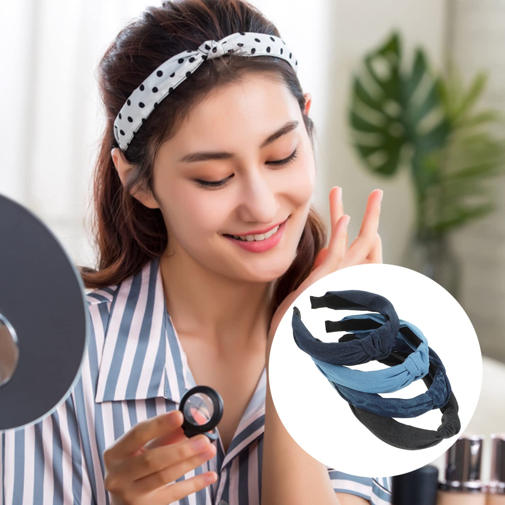 Beaupretty 4-Piece Knotted Headbands for Women - Stylish Denim Hair Accessories for Everyday Wear, Parties & Fashion Styling