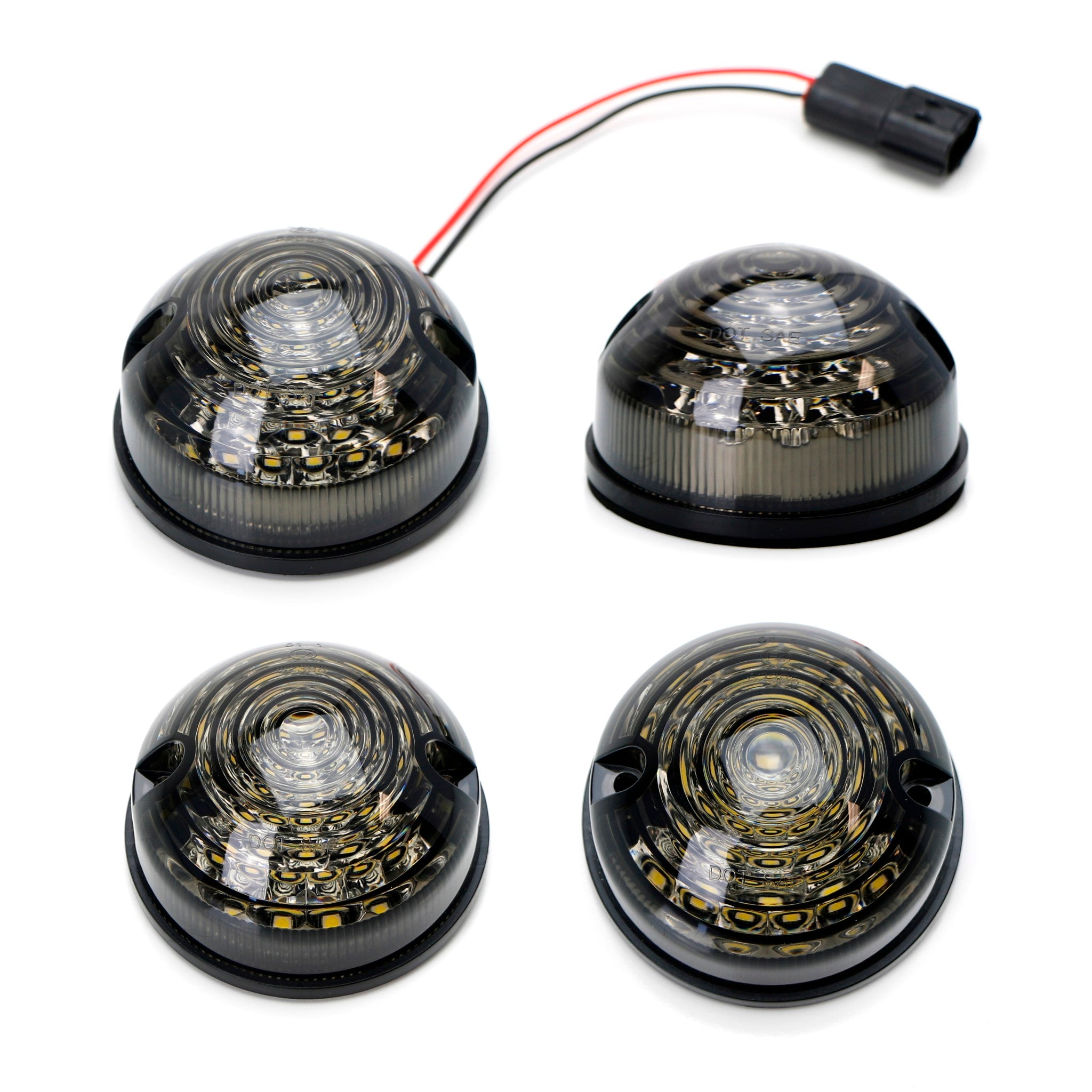 4-Piece Smoke Amber & White LED Turn Signal and Clearance Lamps for Land Rover Defender - Upgrade Your Off-Road Lighting for Enhanced Visibility & Style
