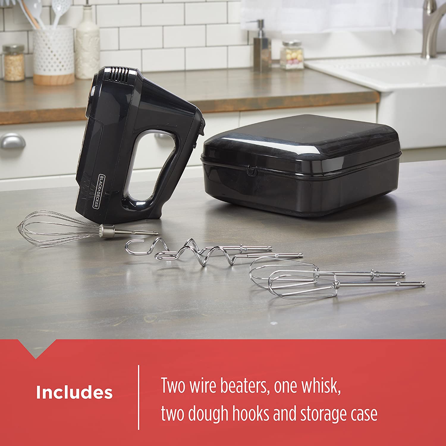 BLACK + DECKER MX3200B 6-Speed Hand Mixer - Powerful Electric Beater for Baking, Cooking & Mixing - Certified Refurbished with Full Warranty - Perfect for Cakes, Cookies, Dough & More