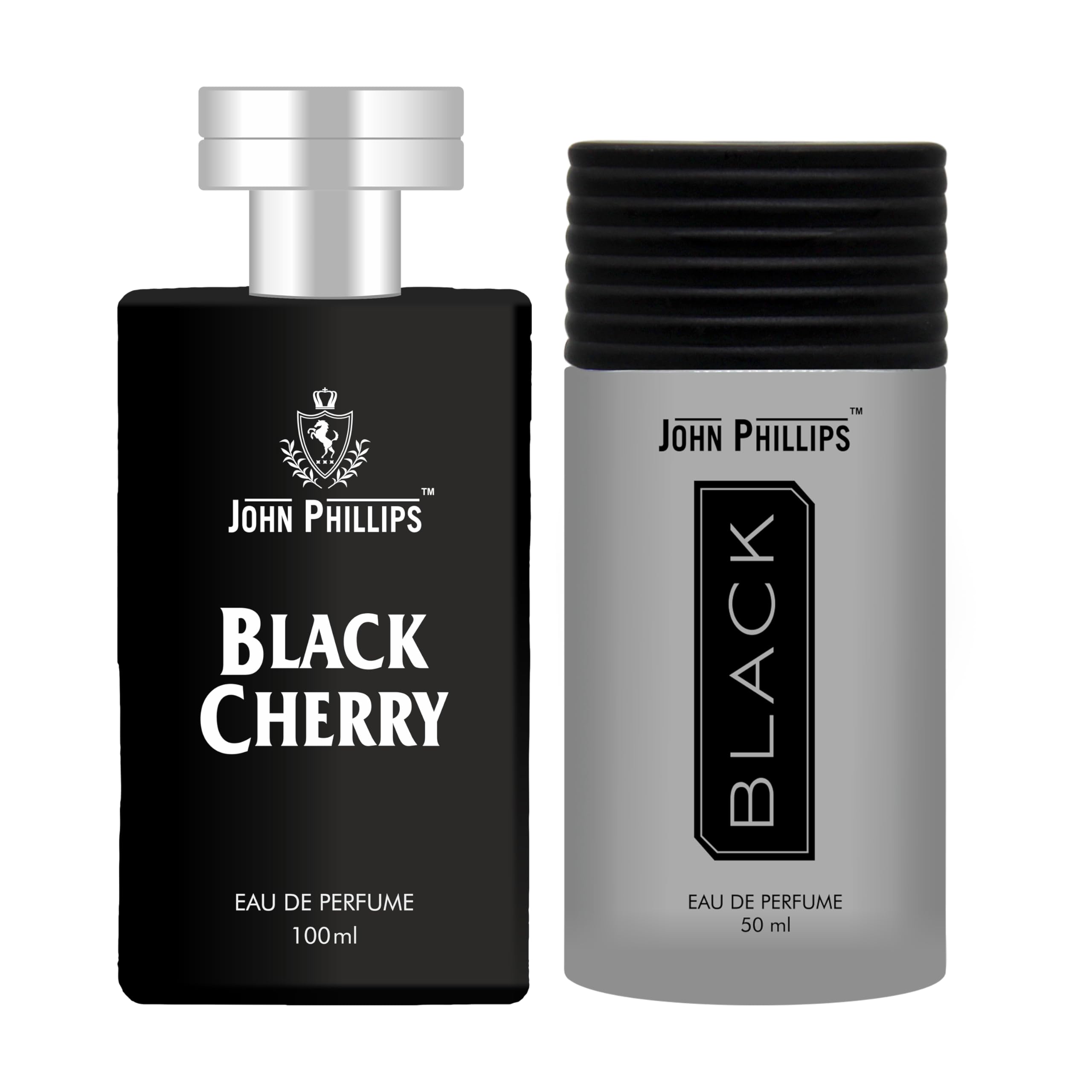 John Phillips™ Blackcherry & Black Eau De Toilette for Men - 100ml + 50ml Set | Premium French Fragrance for Date Night, Office & Special Occasions