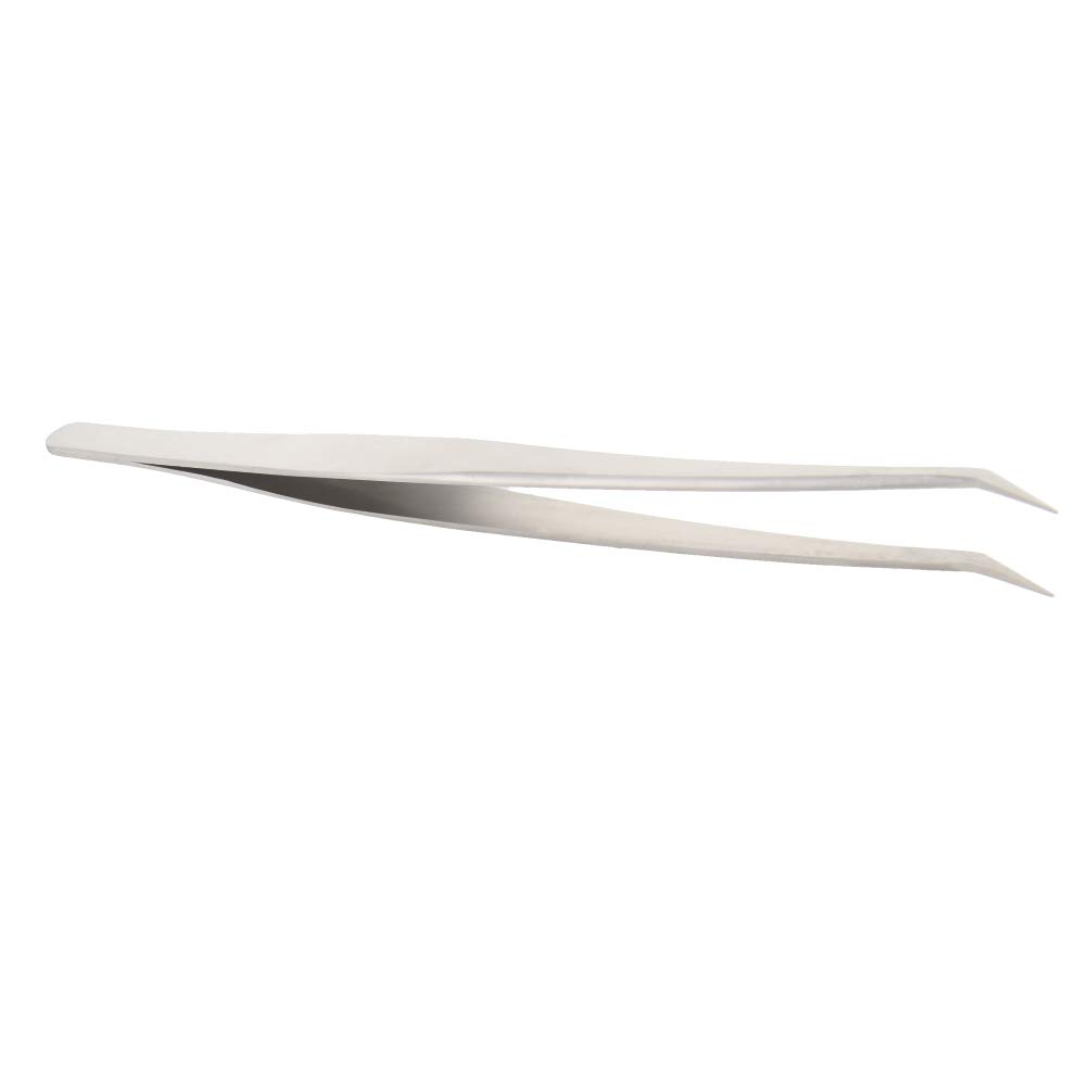 Utoolmart 125mm Professional Stainless Steel Precision Tweezers - Curved Pointed Tip for Eyelash Extensions, Jewelry Making & Electronics Repair - 1pc (Ideal for Salon, DIY & Craft Projects)