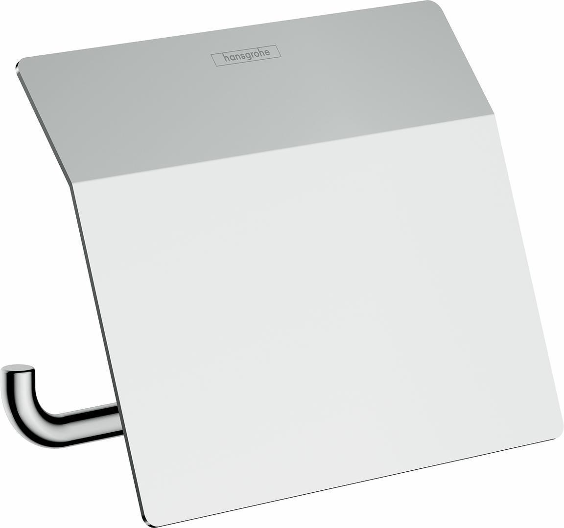 Hansgrohe 41753000 Chrome AddStoris Toilet Paper Holder - Modern Bathroom Tissue Dispenser for Home, Hotel & Office Use