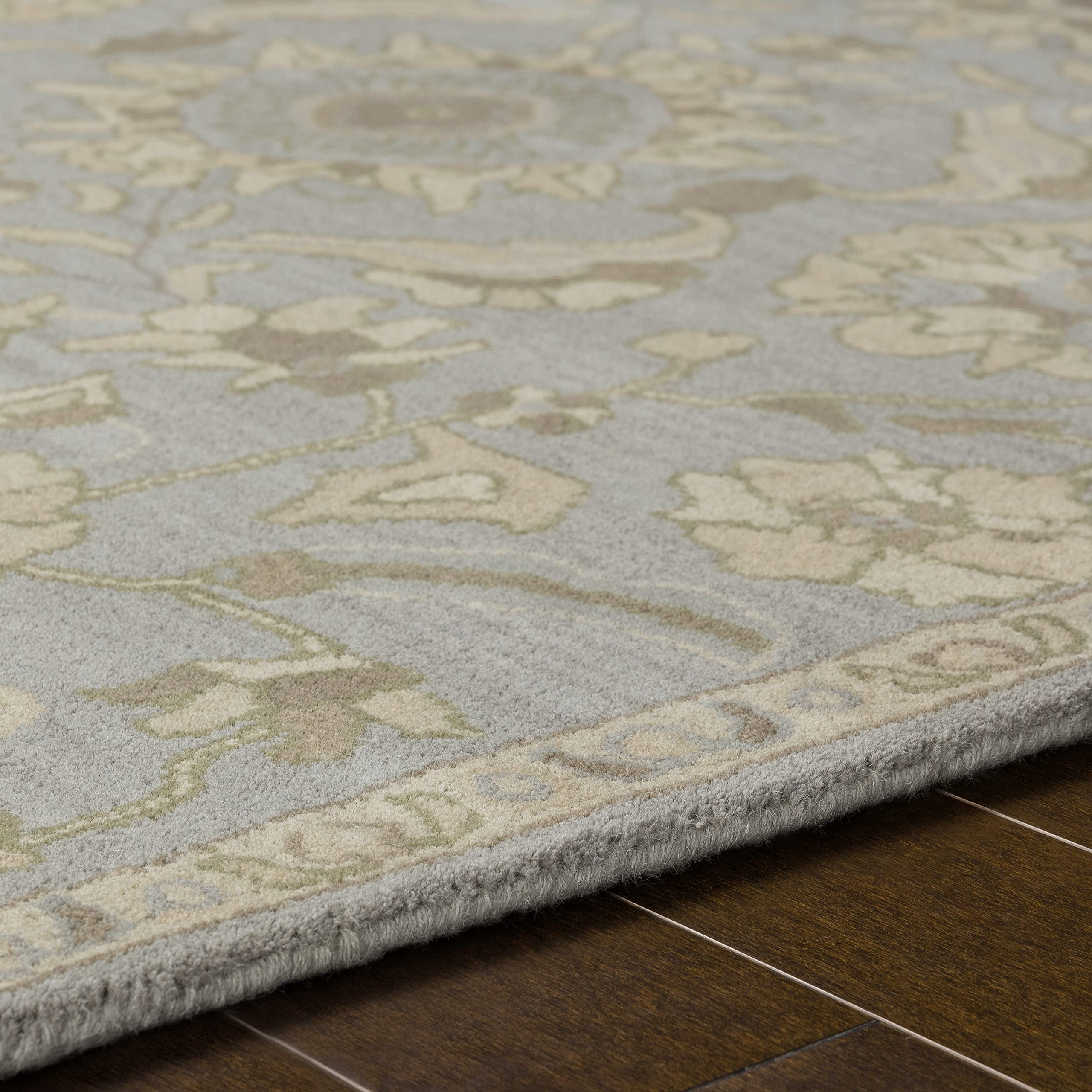 Mark&Day 9x12 Wool Area Rug - Traditional Light Gray & Beige Carpet for Living Room, Bedroom, Kitchen | Soft & Durable Floor Covering for Home Decor (9' x 12') | Perfect for Cozy Spaces & High-Traffic Areas