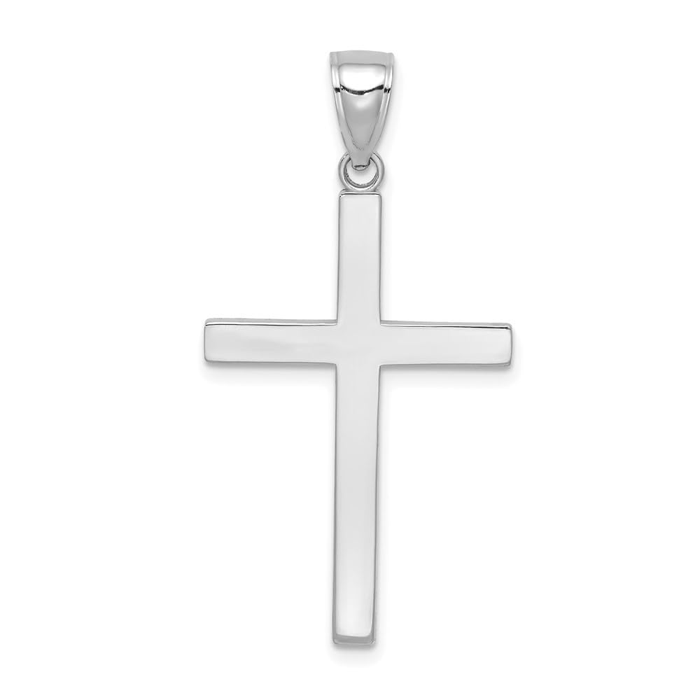 10k Gold Polished Cross Pendant Necklace for Women - Elegant Religious Jewelry Gift for Mother's Day, Birthday, Baptism & Special Occasions