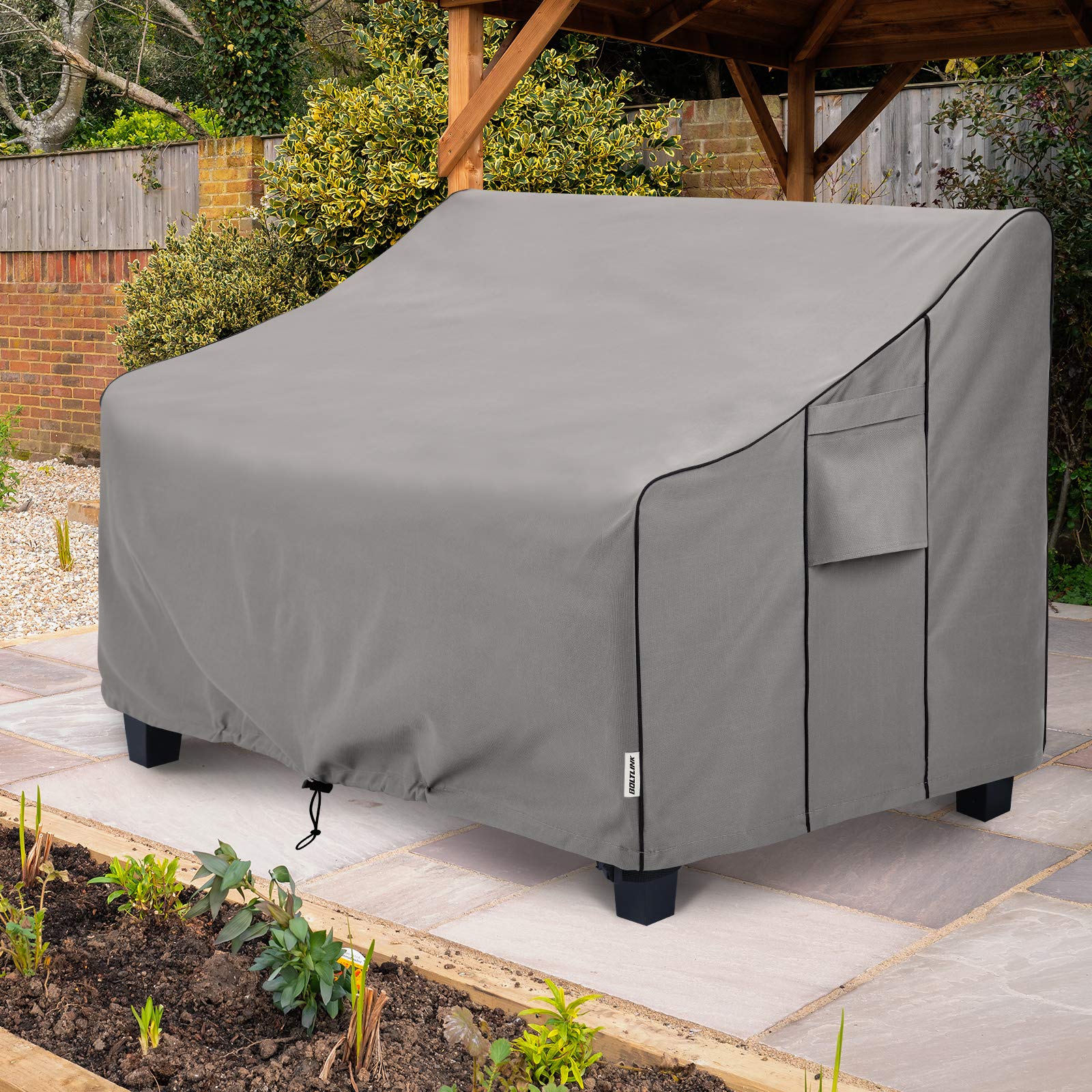 Waterproof Outdoor Patio Furniture Covers - Durable Loveseat Sofa Cover Fits 62W x 38D x 35H Inches, Grey - Perfect for Garden, Deck, and Backyard Protection from Rain, Sun, and Dust