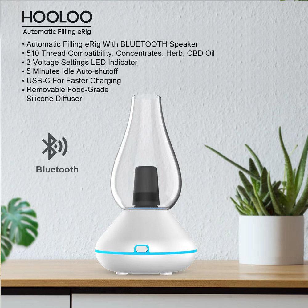 HOOLOO Automatic Filling E Rig with Bluetooth Speaker - Wax & Dry Herb Vaporizer for 510 Cartridges | Portable Dab Rig for Home & Outdoor Use | Perfect for Parties, Camping & Relaxation